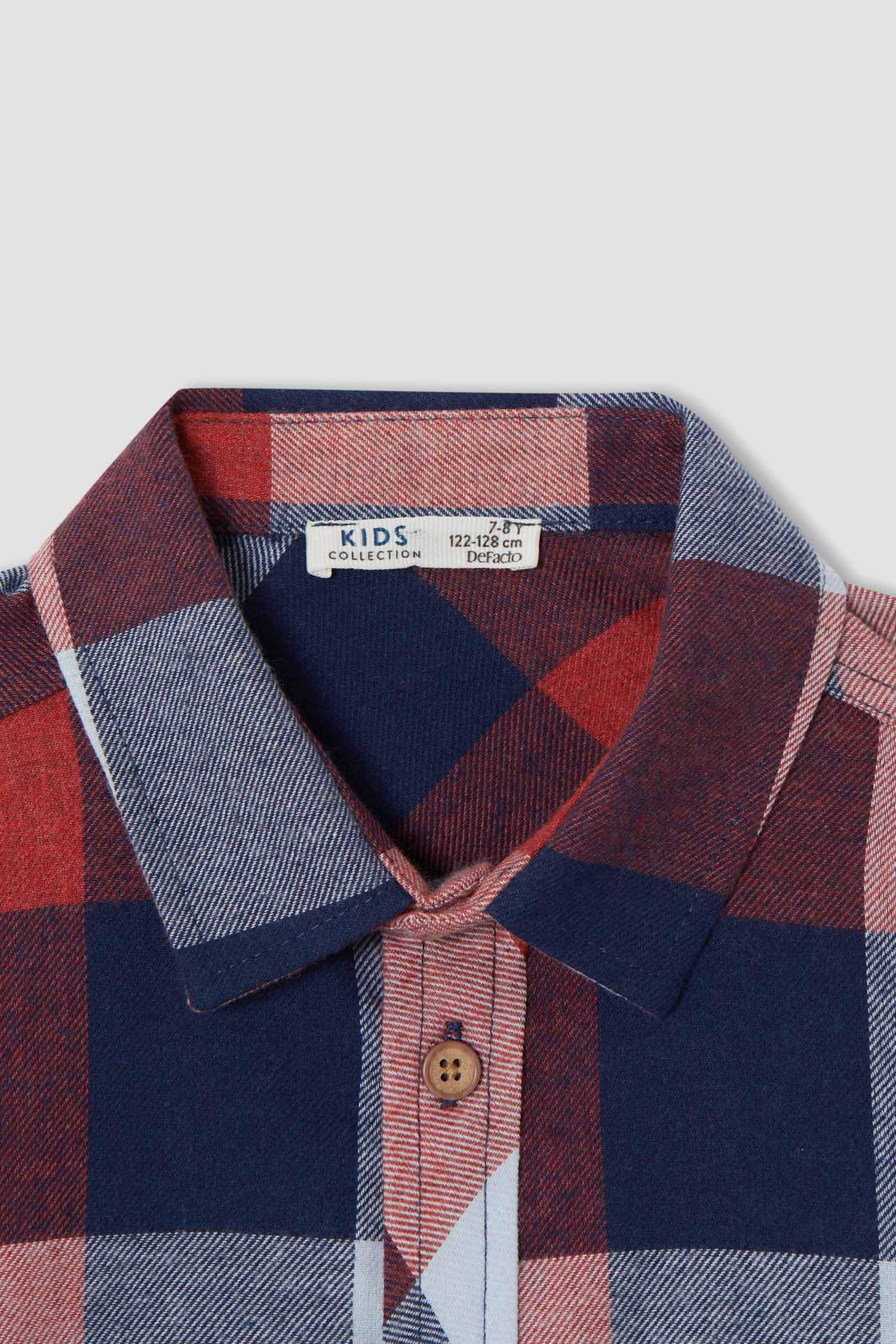 Erkek Çocuk Regular Fit Kareli Uzun Kollu Gömlek