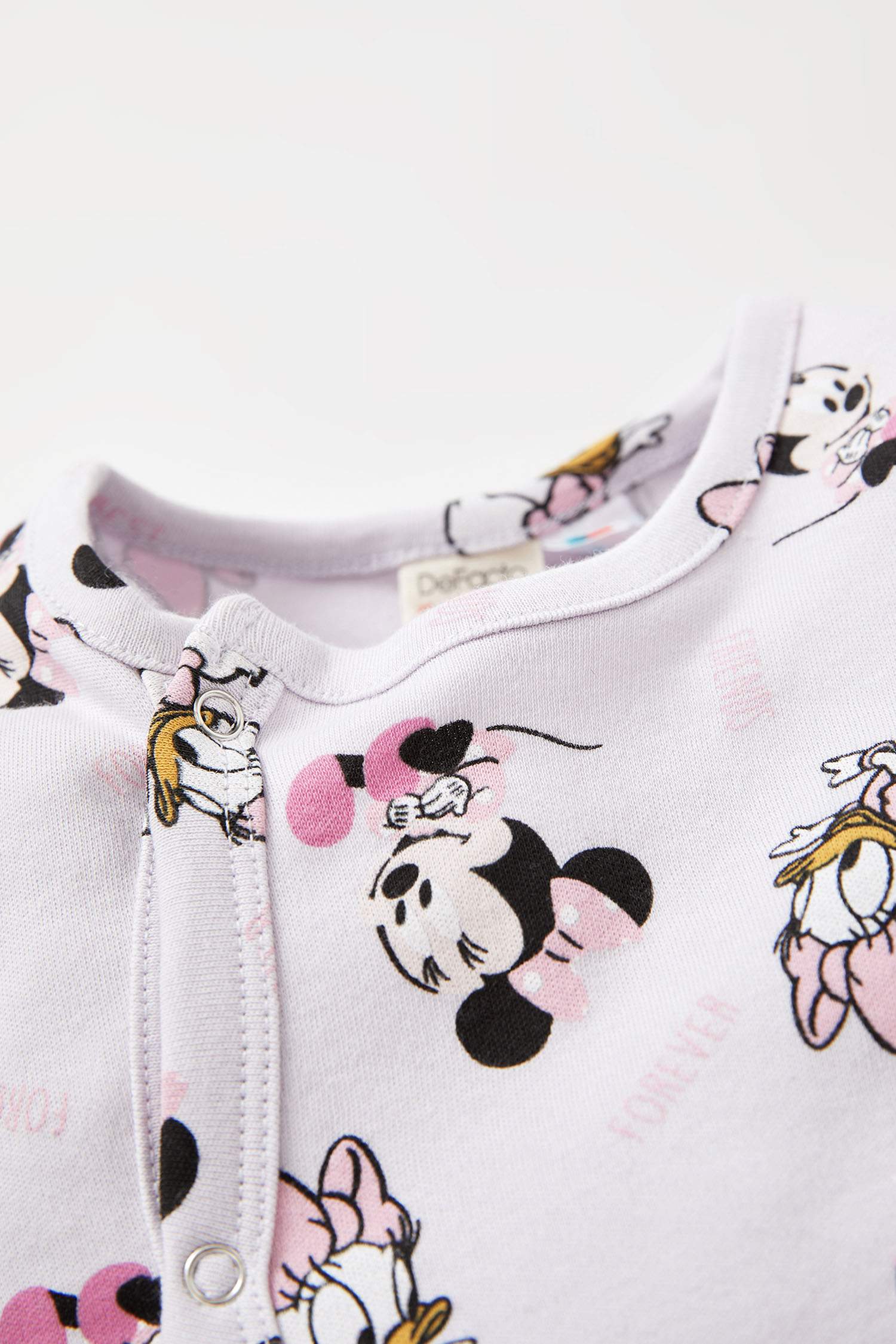 Kız Bebek Minnie Mouse Lisanslı Uzun Kollu Çıtçıtlı Yeni Doğan Pamuklu Tulum