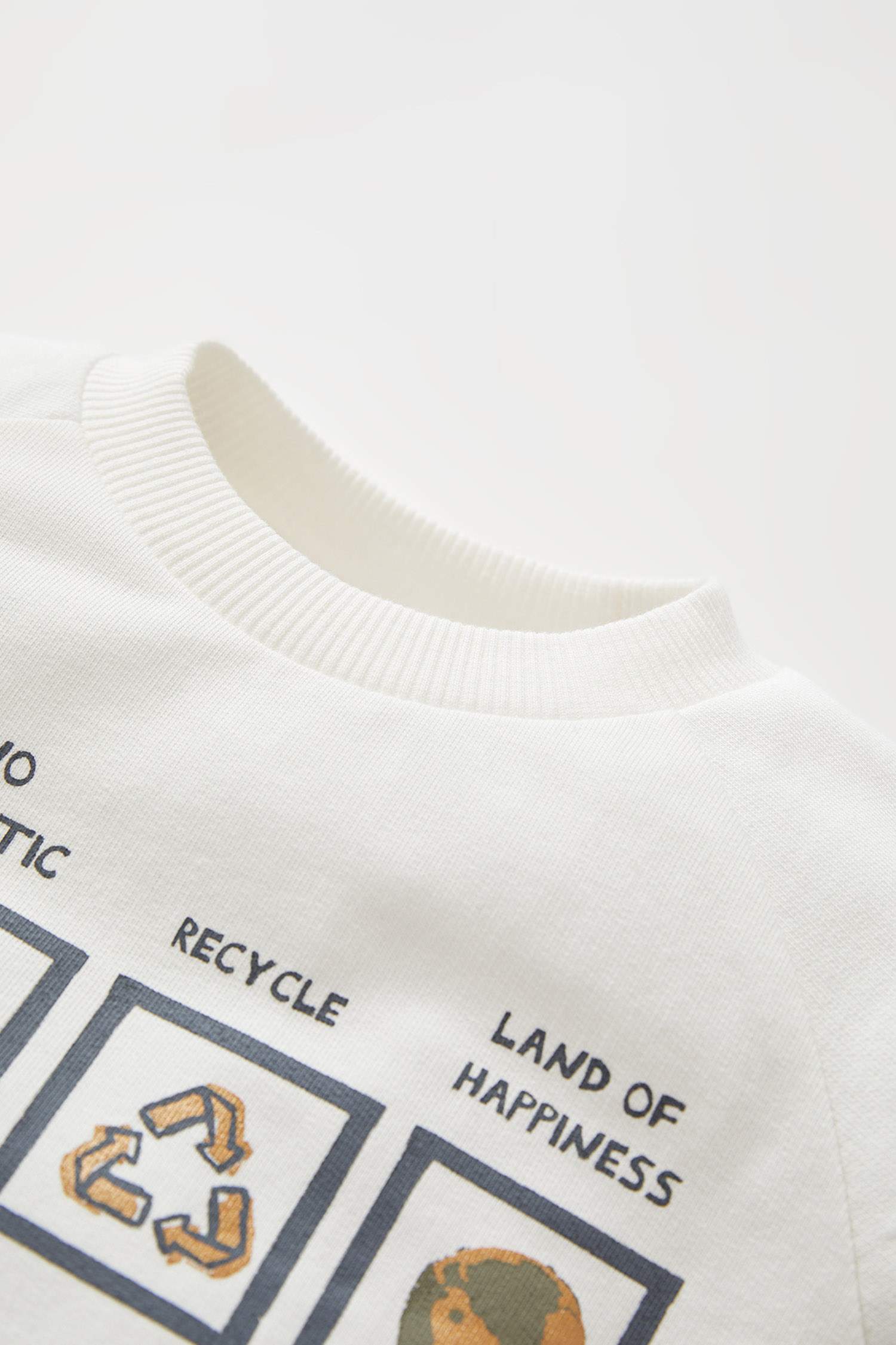 Erkek Bebek Baskılı Bisiklet Yaka Sweatshirt