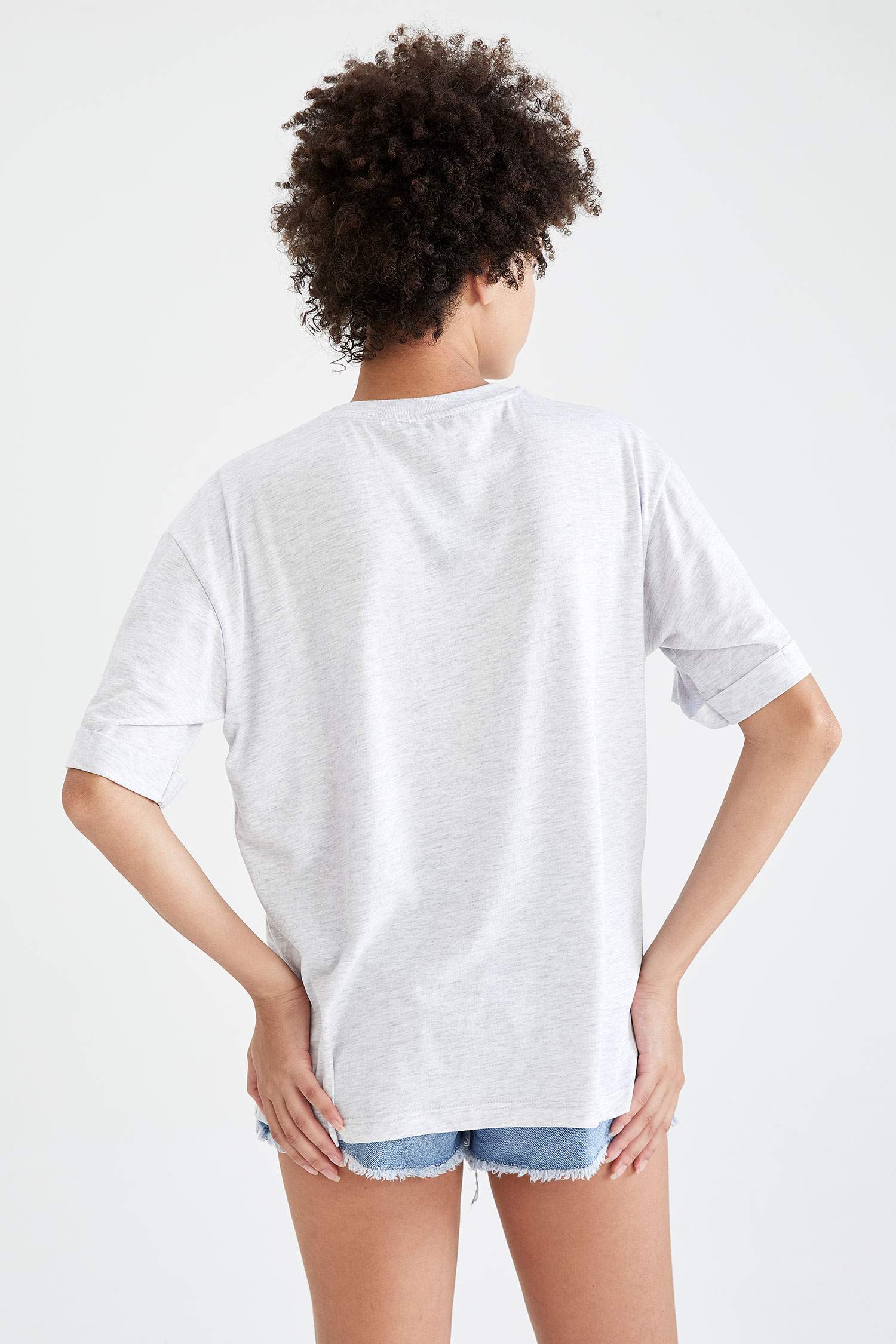 Rakam Baskılı Oversize Fit Kısa Kollu Tişört