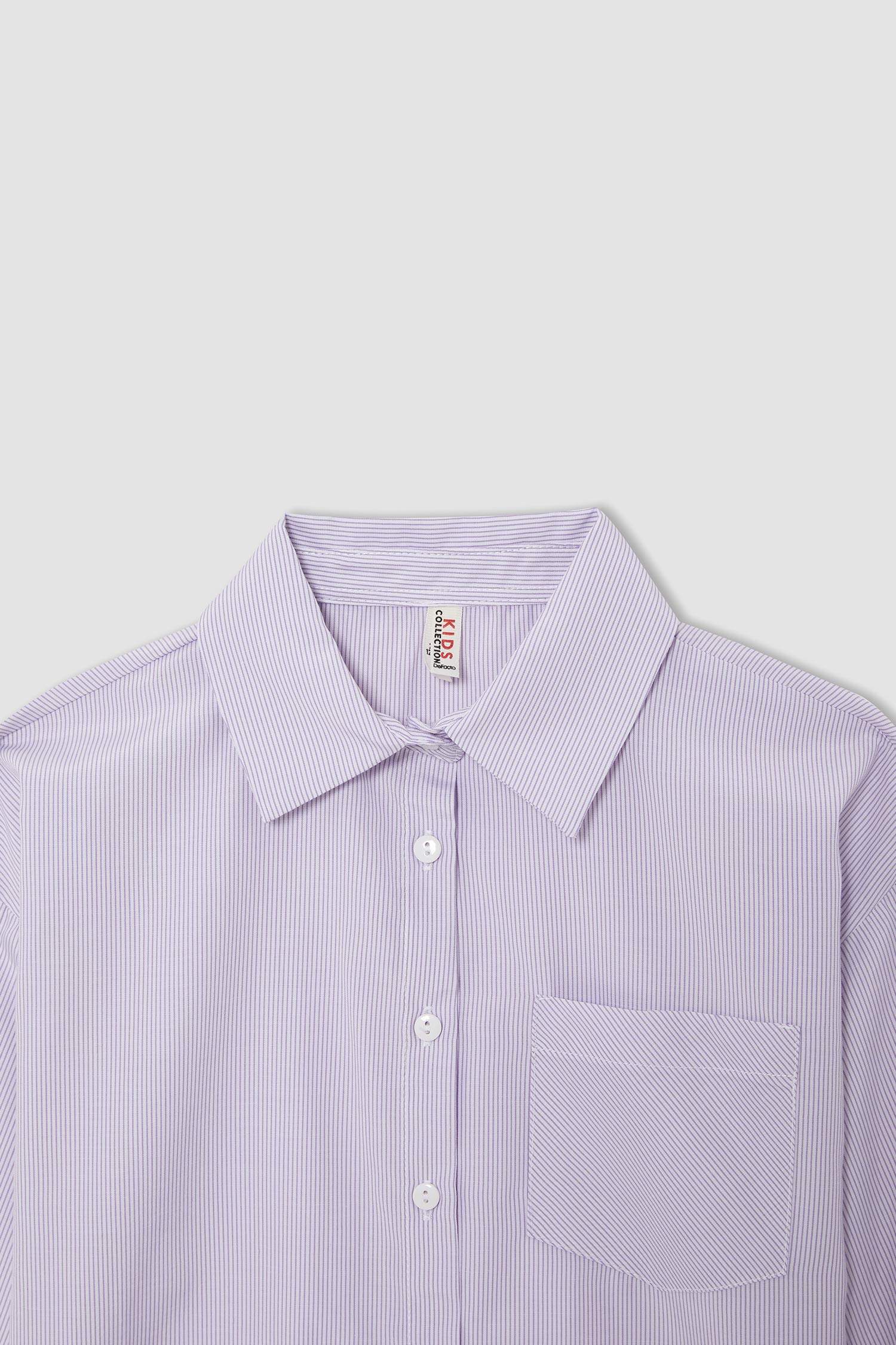 Kız Çocuk Relax Fit Basic Uzun Kollu Poplin Gömlek