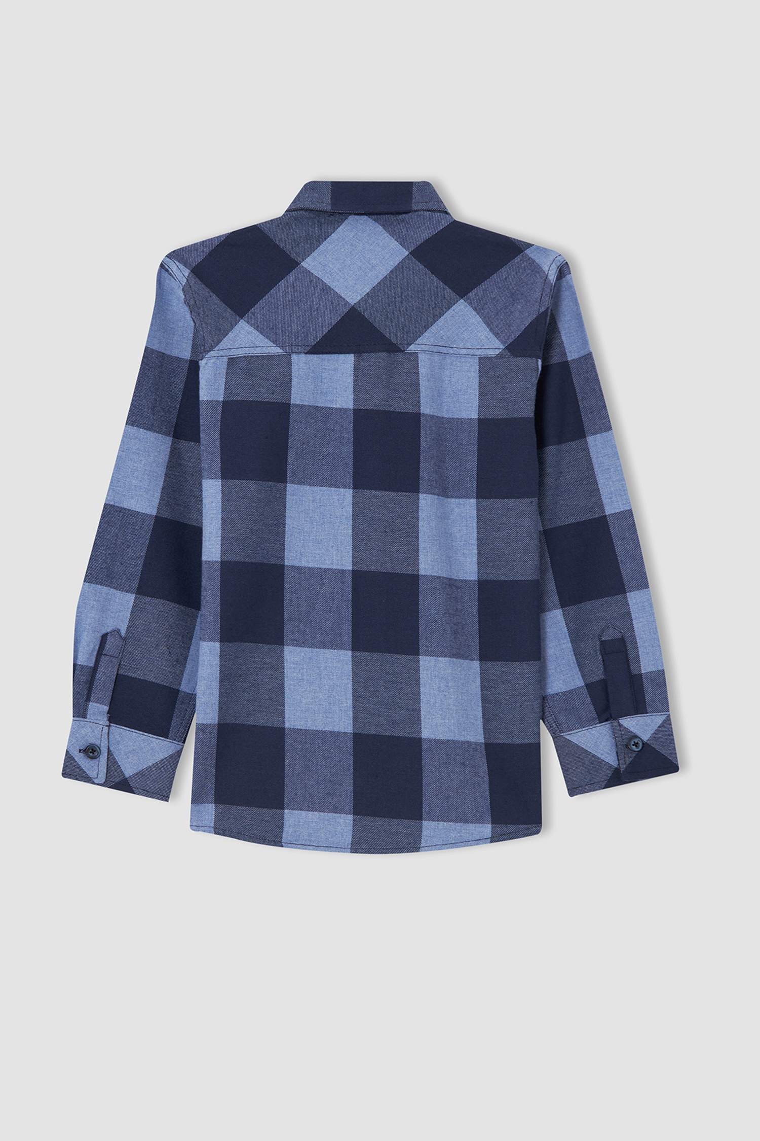 Erkek Çocuk Regular Fit Kare Desenli Uzun Kollu Gömlek