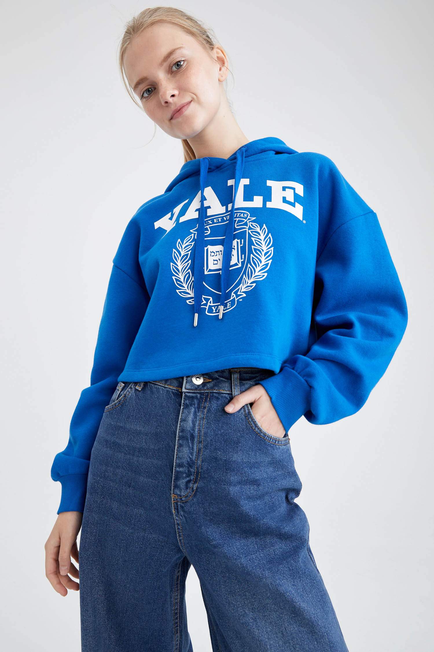 Yale University Regular Fit Kapüşonlu Uzun Kollu Sweatshirt