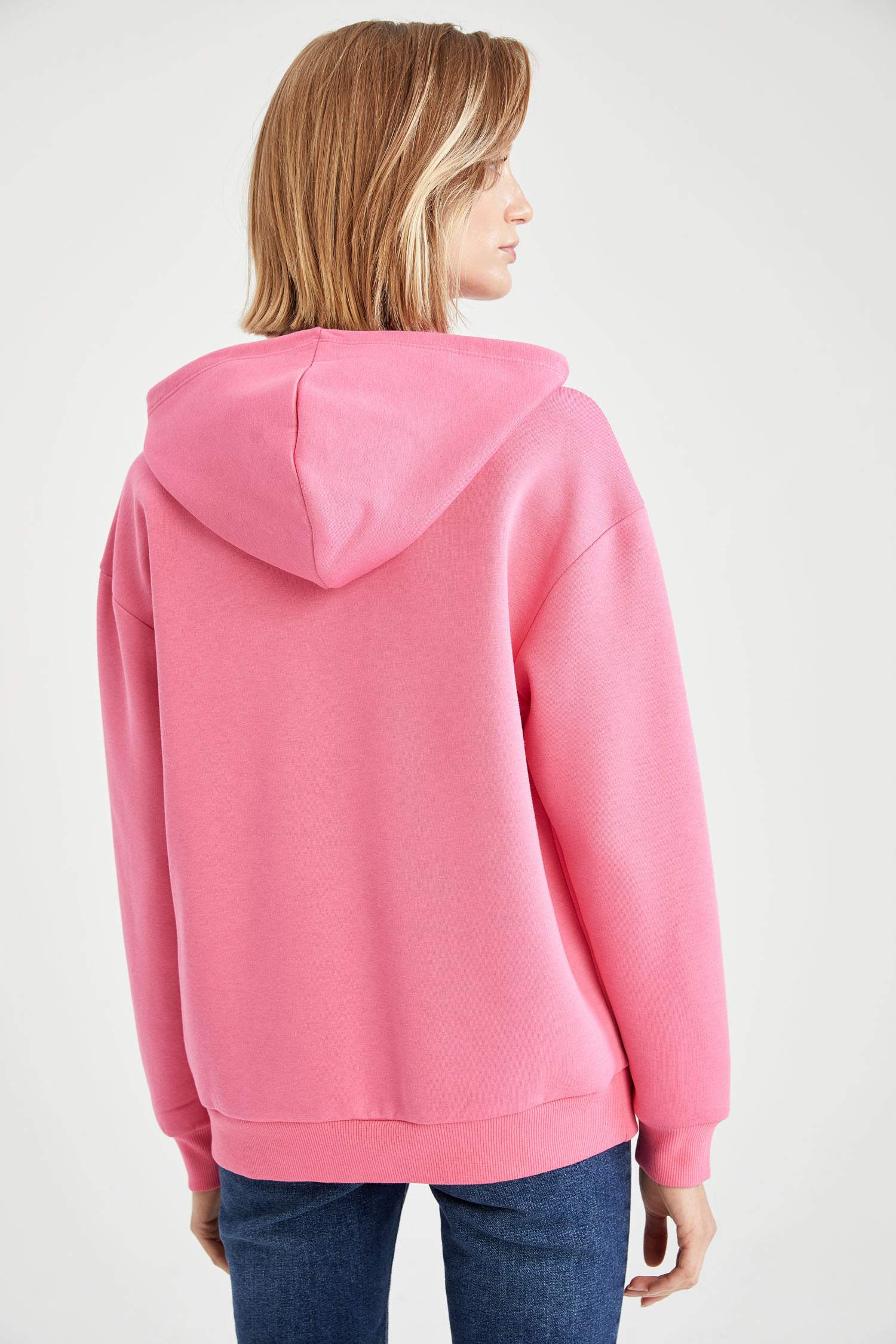 İçi Yumuşak Tüylü Kapüşonlu Kanguru Cepli Relax Fit Sweatshirt