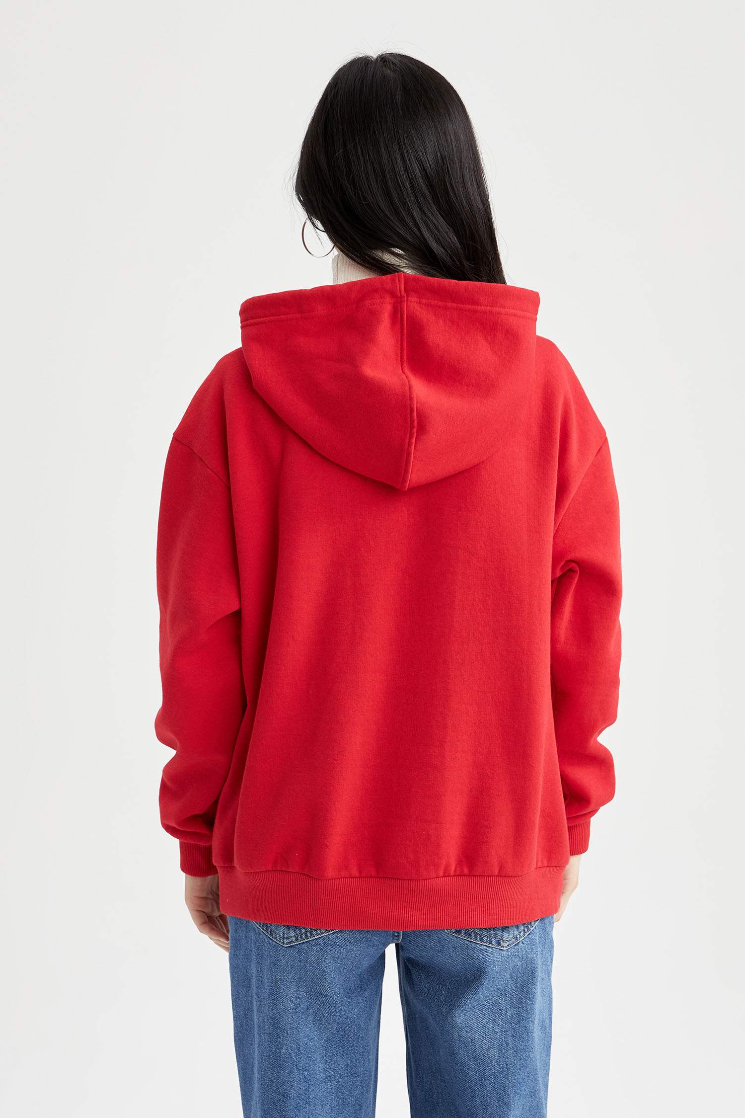 Regular Fit Kapüşonlu Kanguru Cepli İçi Yumuşak Tüylü Sweatshirt