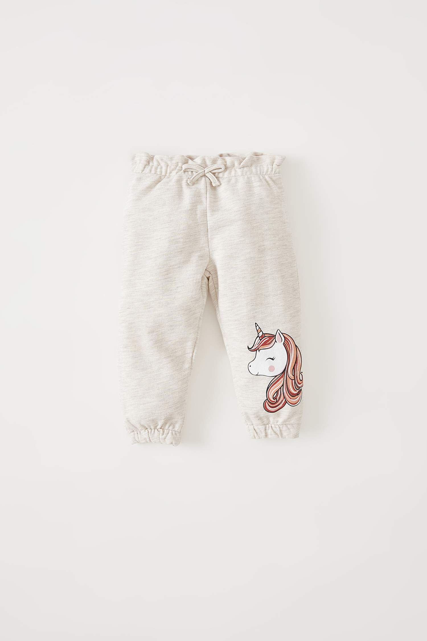 Kız Bebek Unicorn Baskılı Paperbag Belli Eşofman Altı