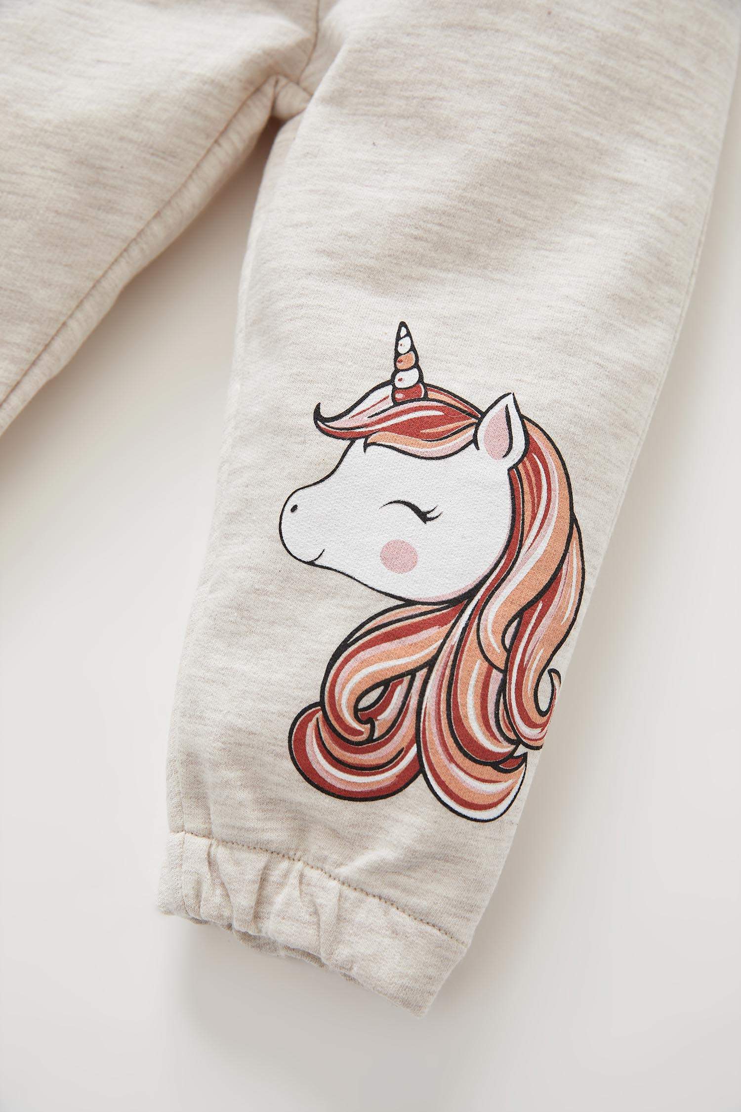 Kız Bebek Unicorn Baskılı Paperbag Belli Eşofman Altı