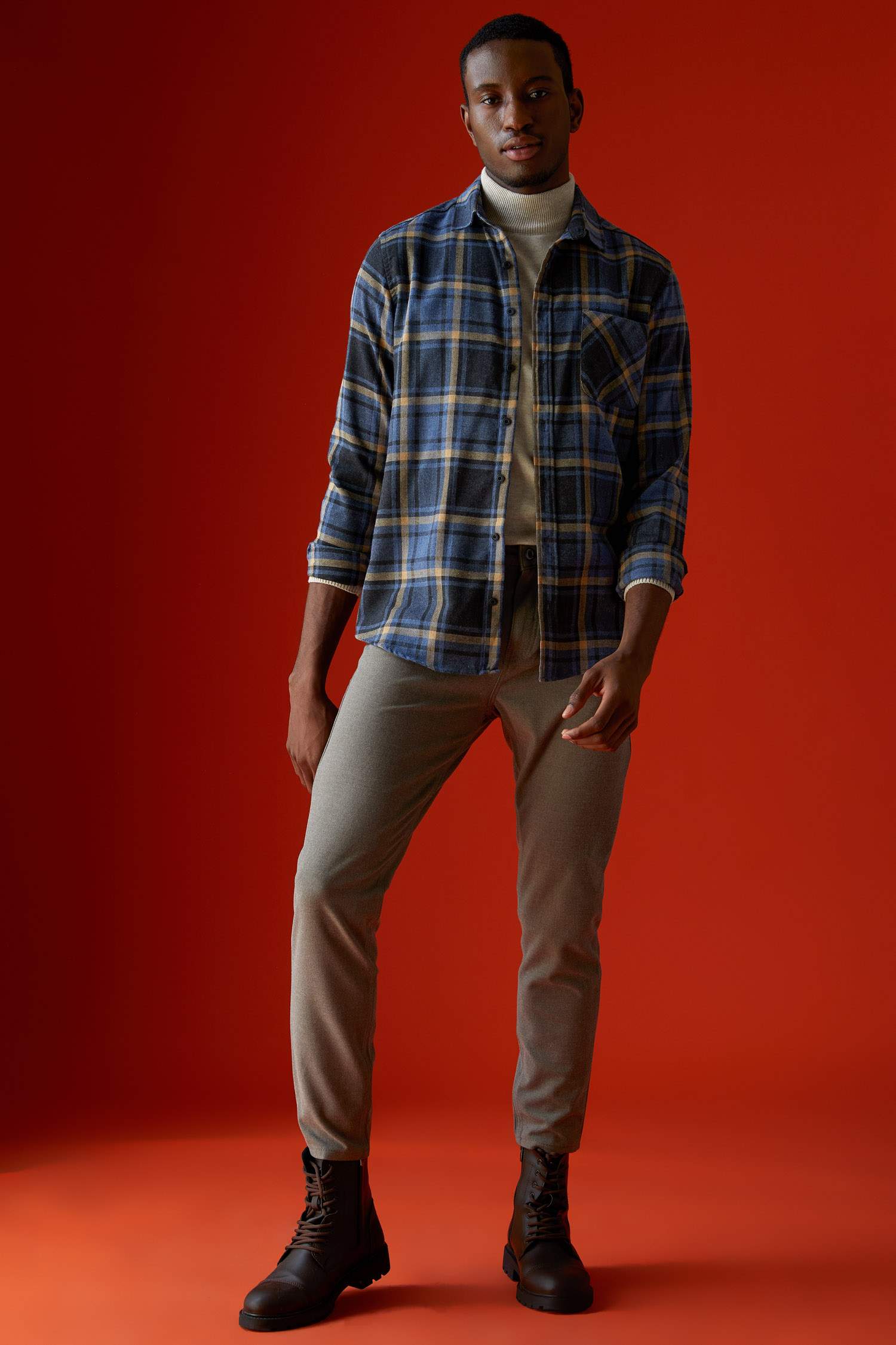 Regular Fit Basic Pazen Kumaş Chino Pantolon