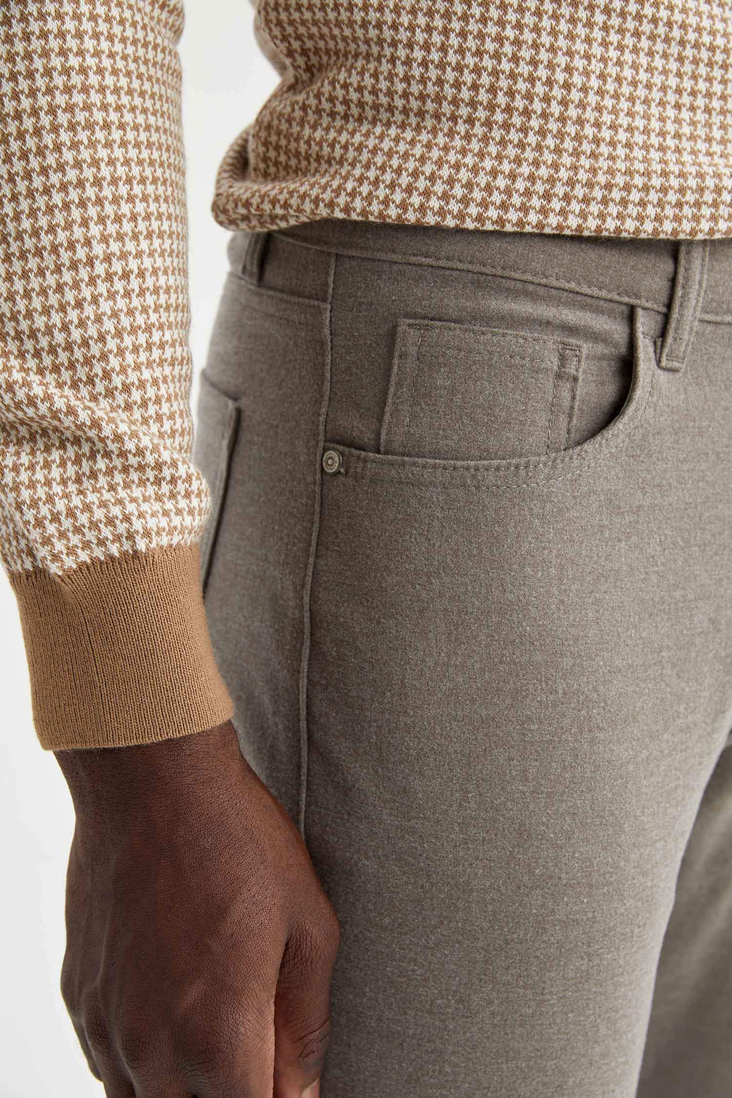 Regular Fit Basic Pazen Kumaş Chino Pantolon