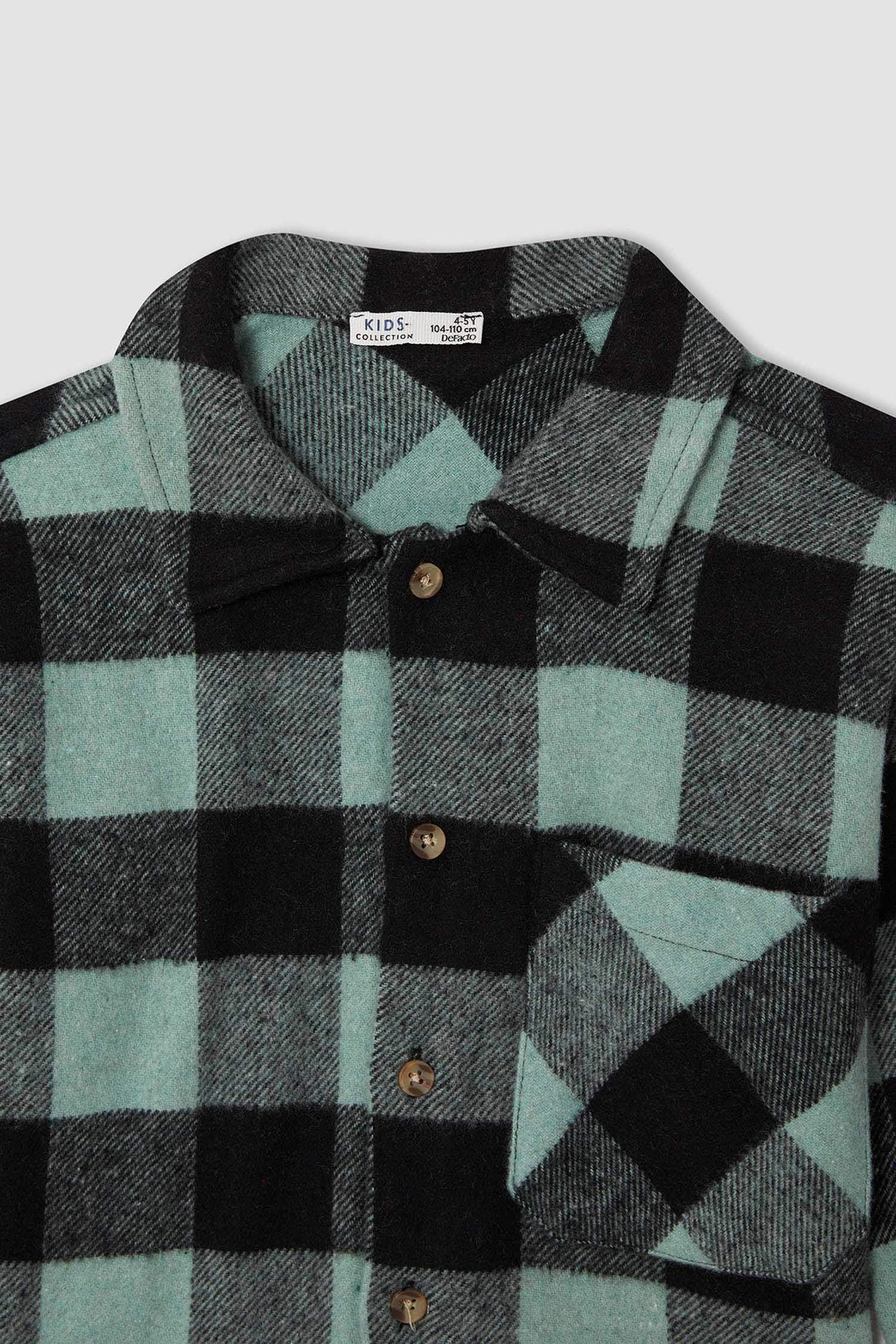 Erkek Çocuk Coool Regular Fit Yılbaşı Temalı Kareli Uzun Kollu Flanel Oduncu Gömlek