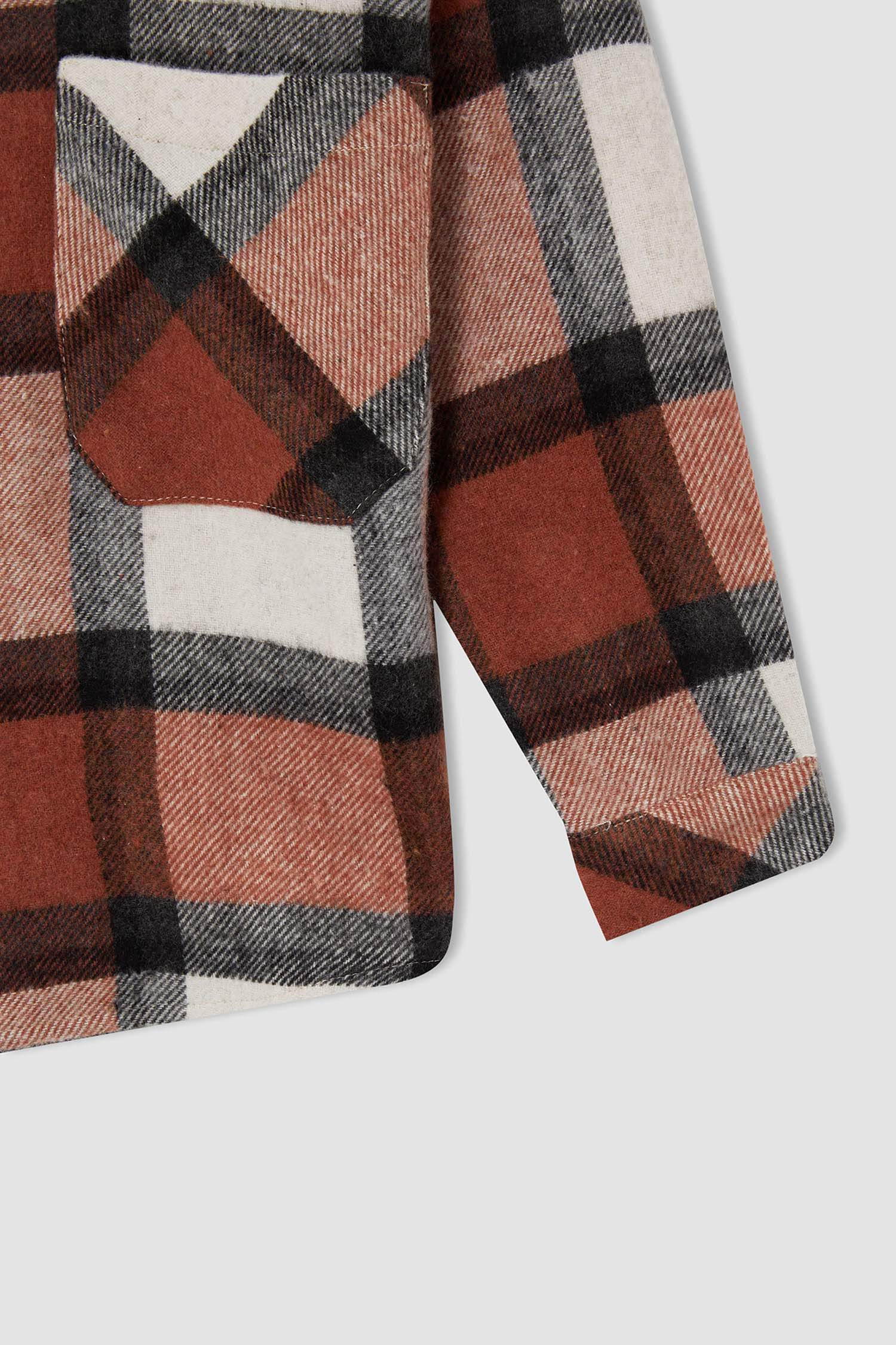 Erkek Çocuk Regular Fit Kare Desenli Uzun Kollu Flanel Oduncu Gömlek