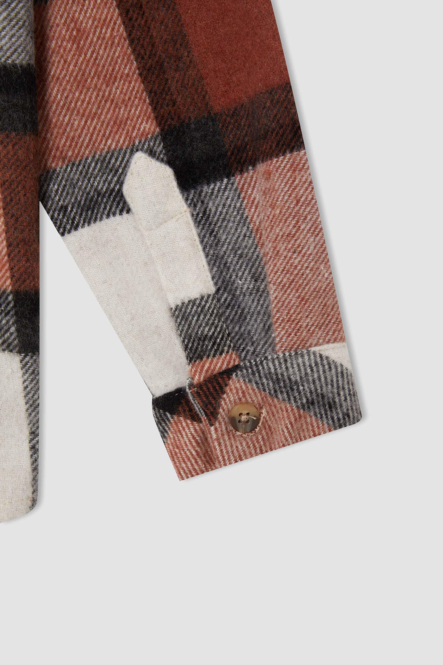 Erkek Çocuk Regular Fit Kare Desenli Uzun Kollu Flanel Oduncu Gömlek