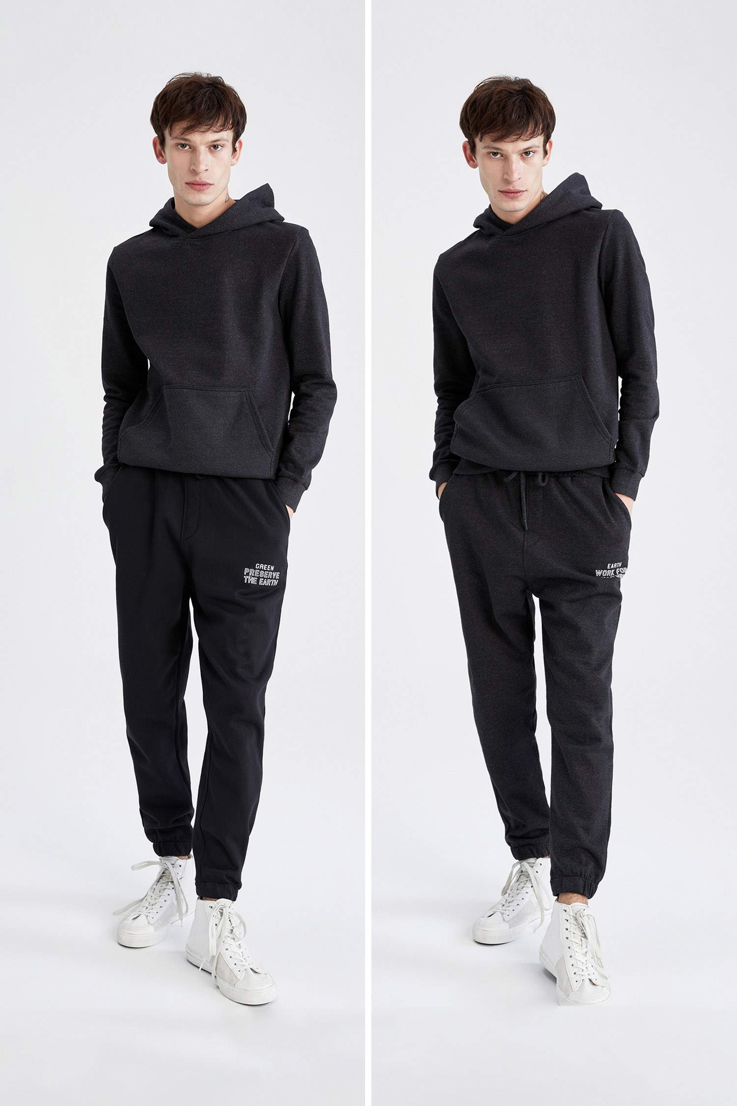 Regular Fit Cep Detaylı Esnek Paça İnce 2'li Jogger Eşofman Altı