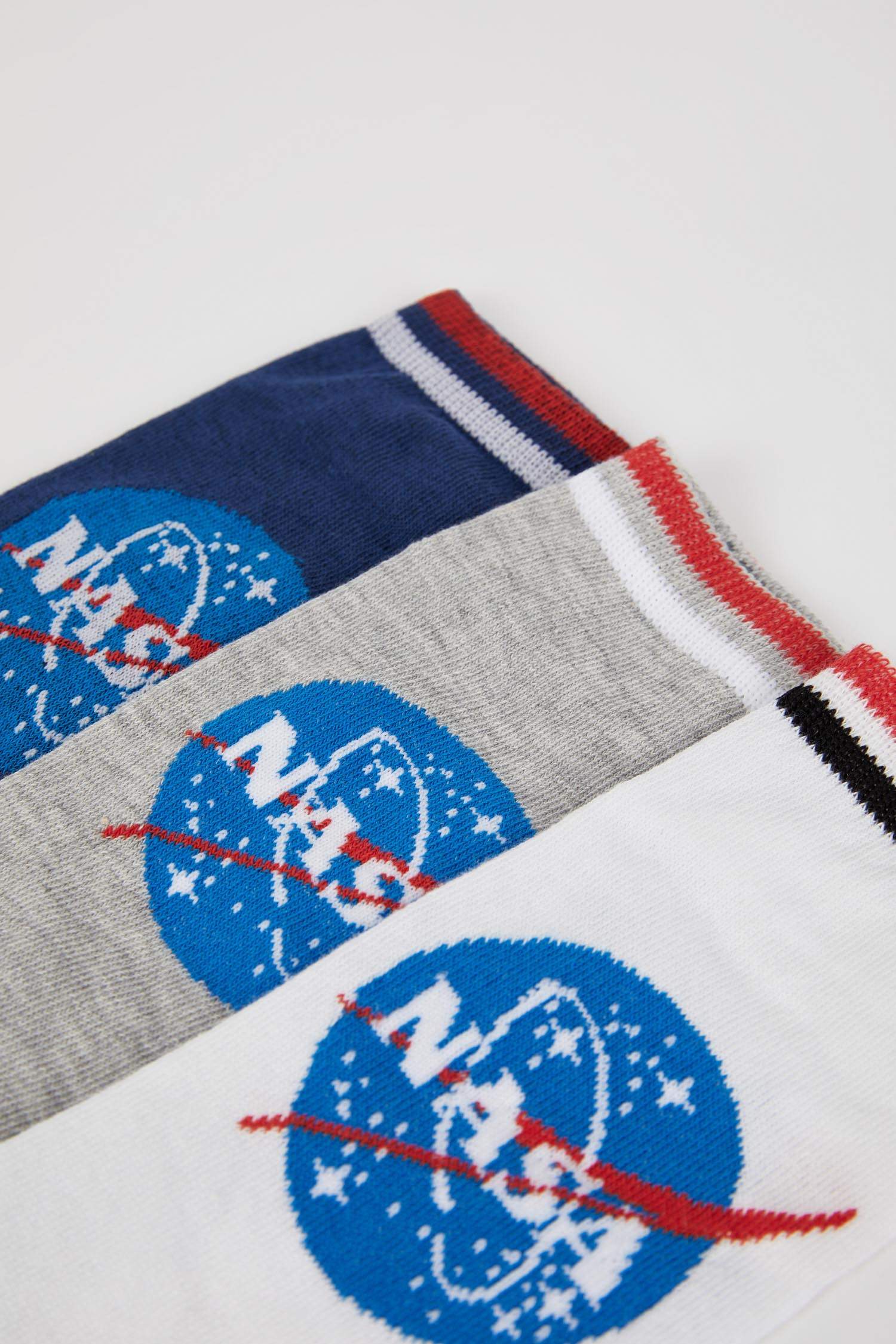 Erkek NASA Lisanslı Pamuklu 3'lü Kısa Çorap