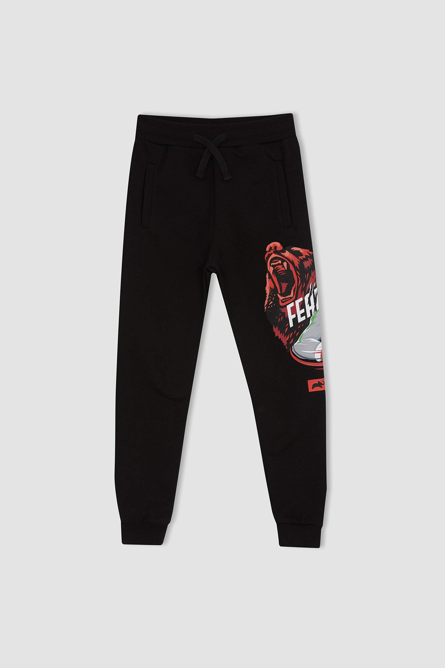Erkek Çocuk Animal Planet Lisanslı Slim Fit İnce Sweatshirt Kumaş Eşofman Alt