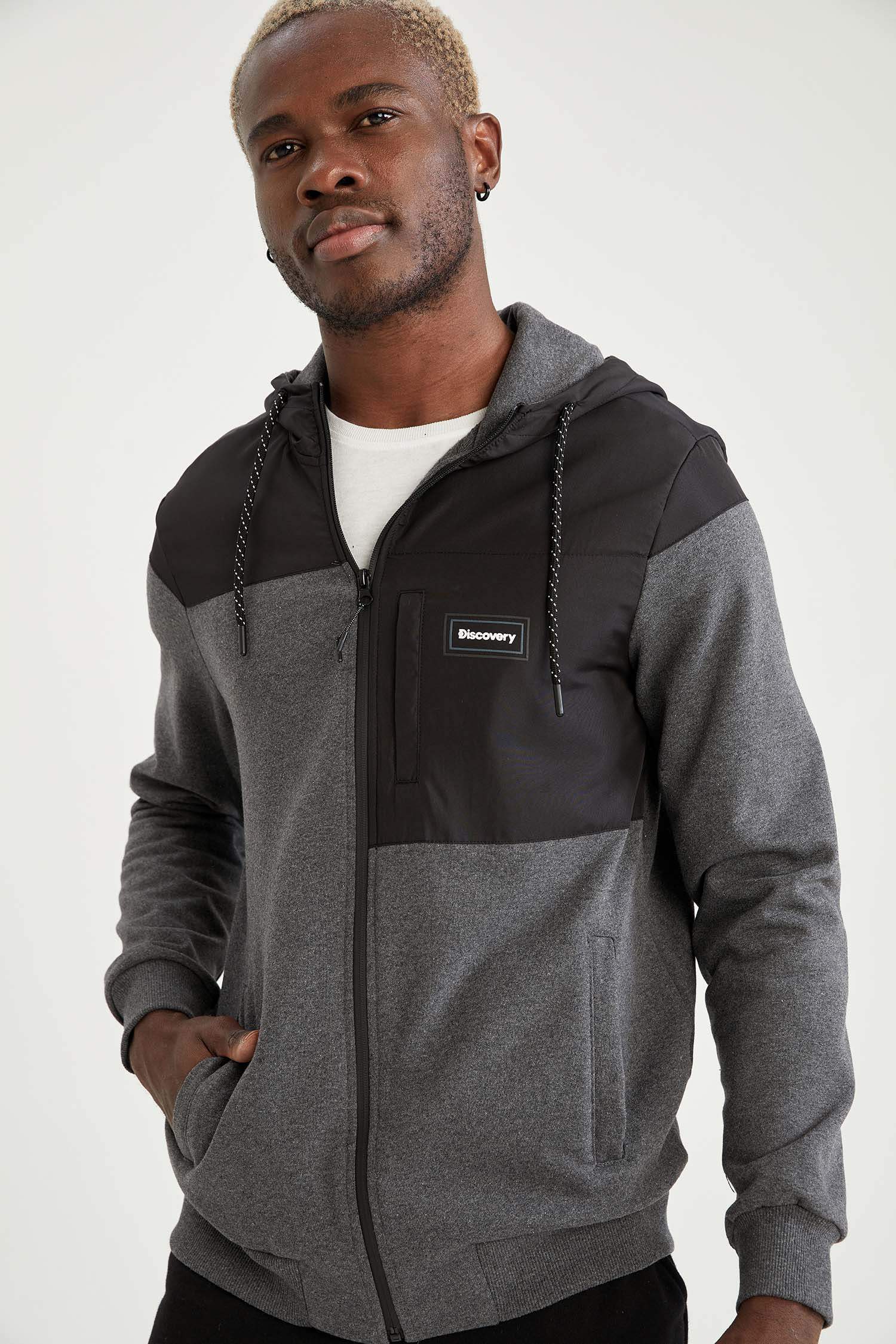 Regular Fit Kapüşonlu Fermuarlı Sweatshirt