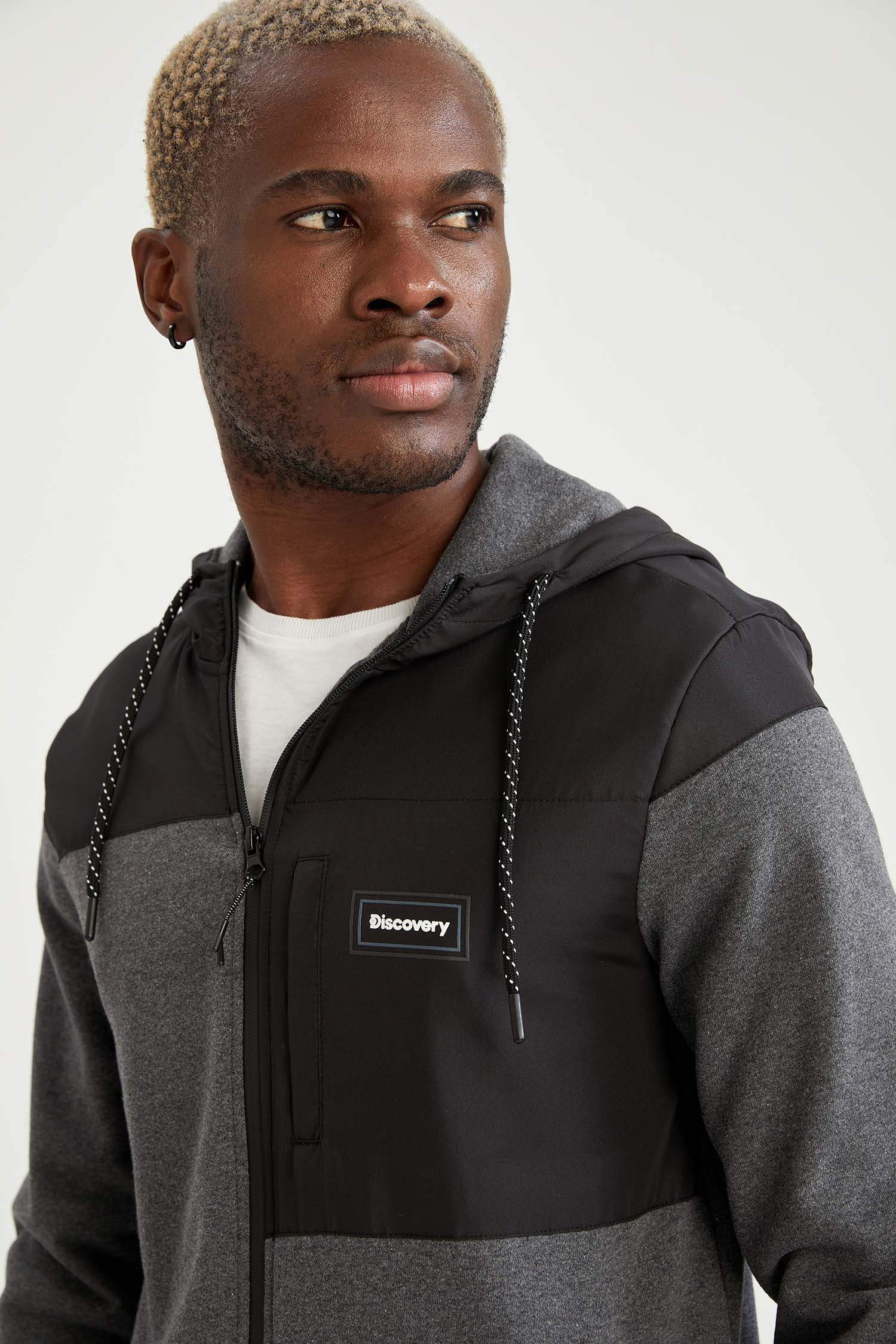 Regular Fit Kapüşonlu Fermuarlı Sweatshirt