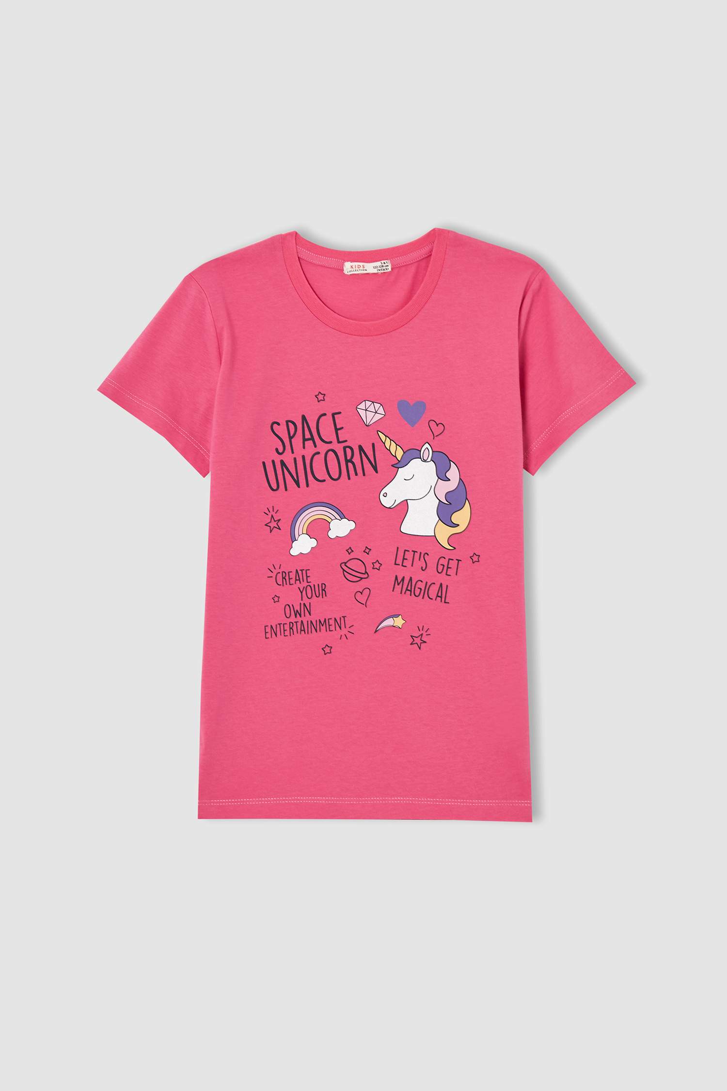 Kız Çocuk Unicorn Baskılı Kısa Kollu Pijama Takımı