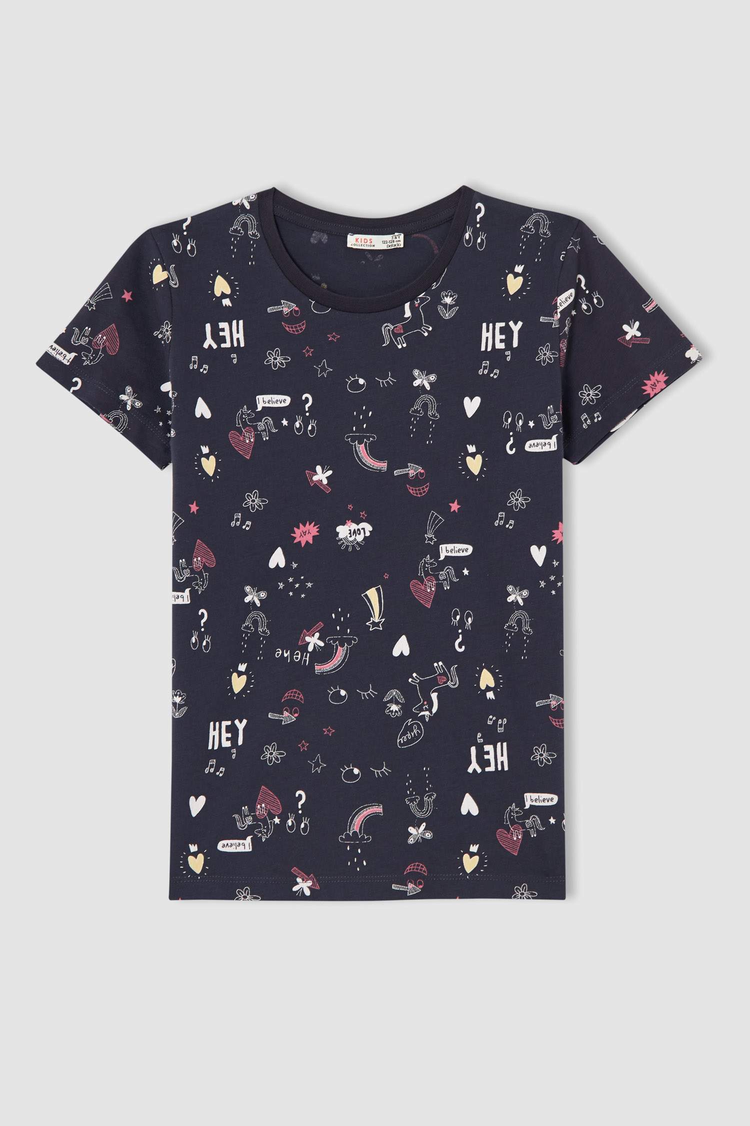 Kız Çocuk Baskılı Kısa Kollu Pijama Takımı