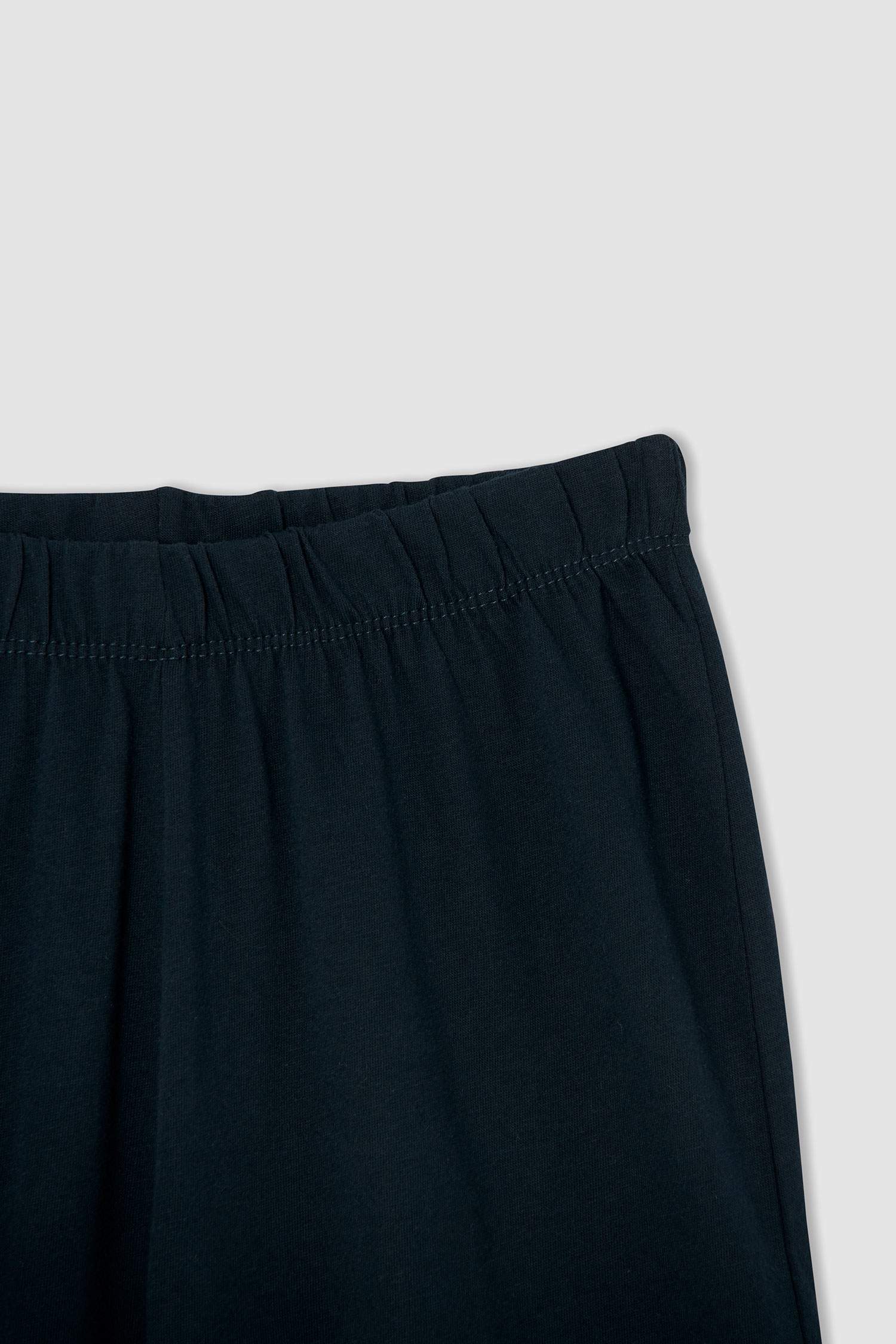 Kız Çocuk Slogan Baskılı Kısa Kollu Pijama Takımı
