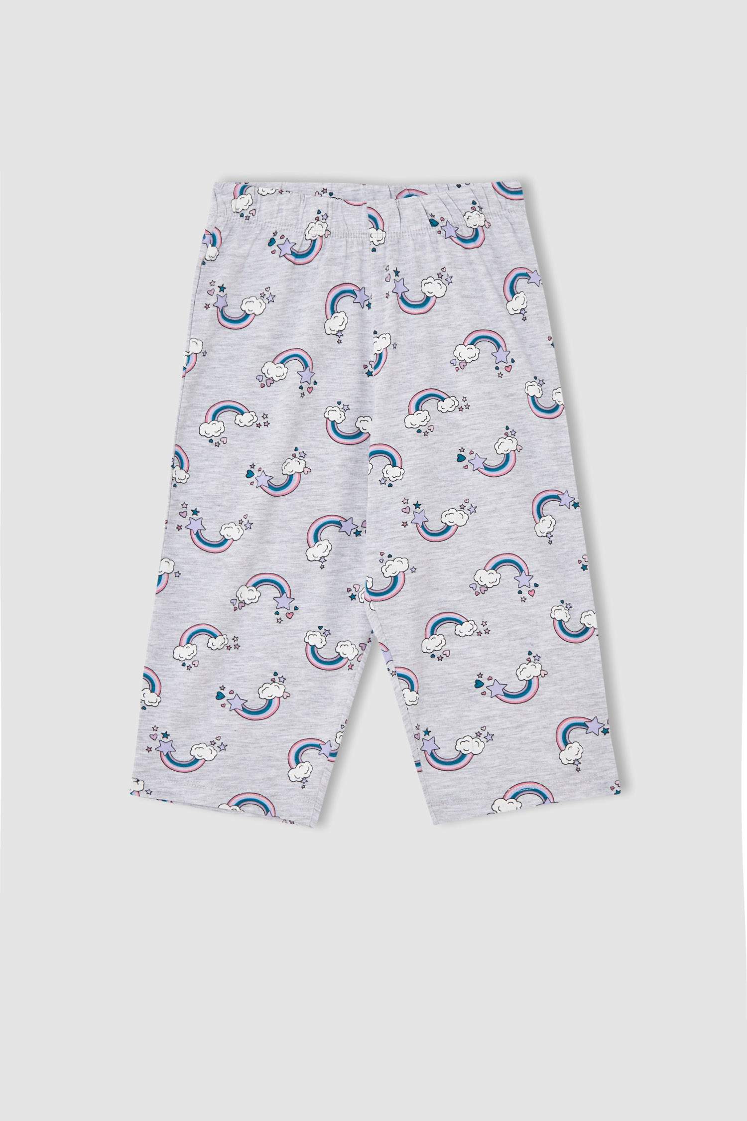 Kız Çocuk Slogan Baskılı Kısa Kollu Pijama Takımı