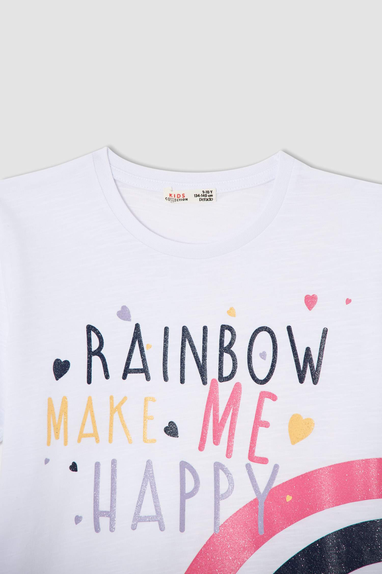 Kız Çocuk Slogan Baskılı Kısa Kollu Pijama Takımı
