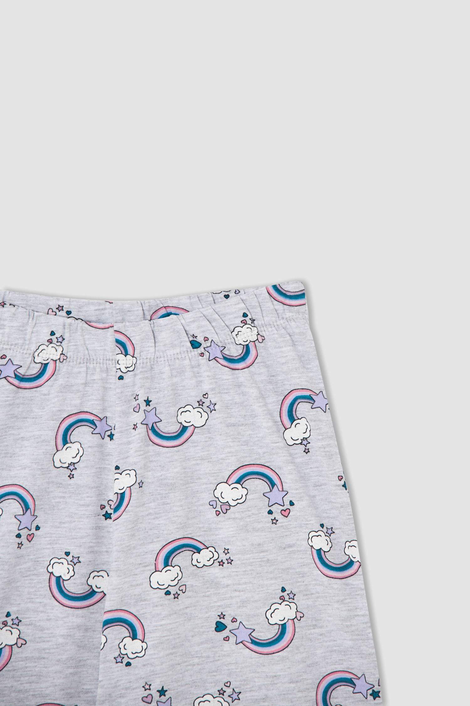 Kız Çocuk Slogan Baskılı Kısa Kollu Pijama Takımı