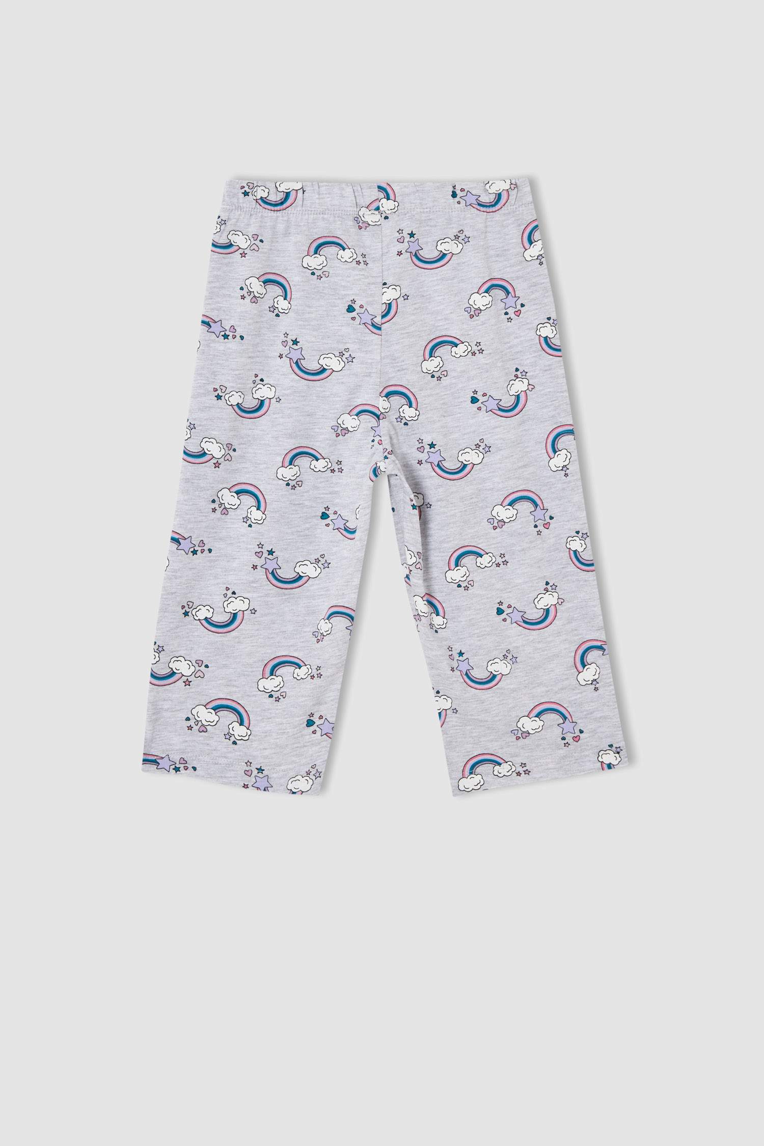 Kız Çocuk Slogan Baskılı Kısa Kollu Pijama Takımı