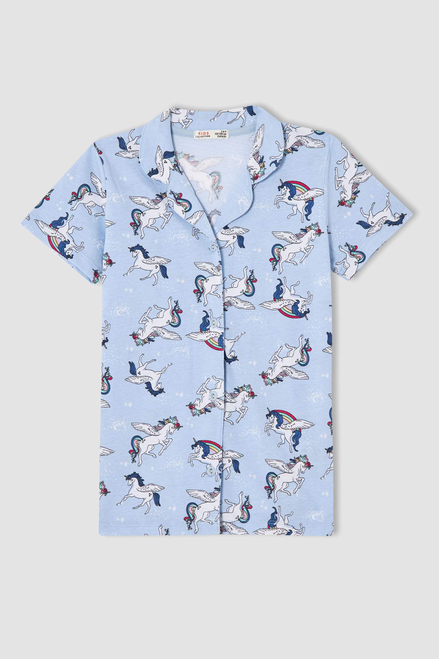 Kız Çocuk Unicorn Desenli Kısa Kollu Pijama Takımı