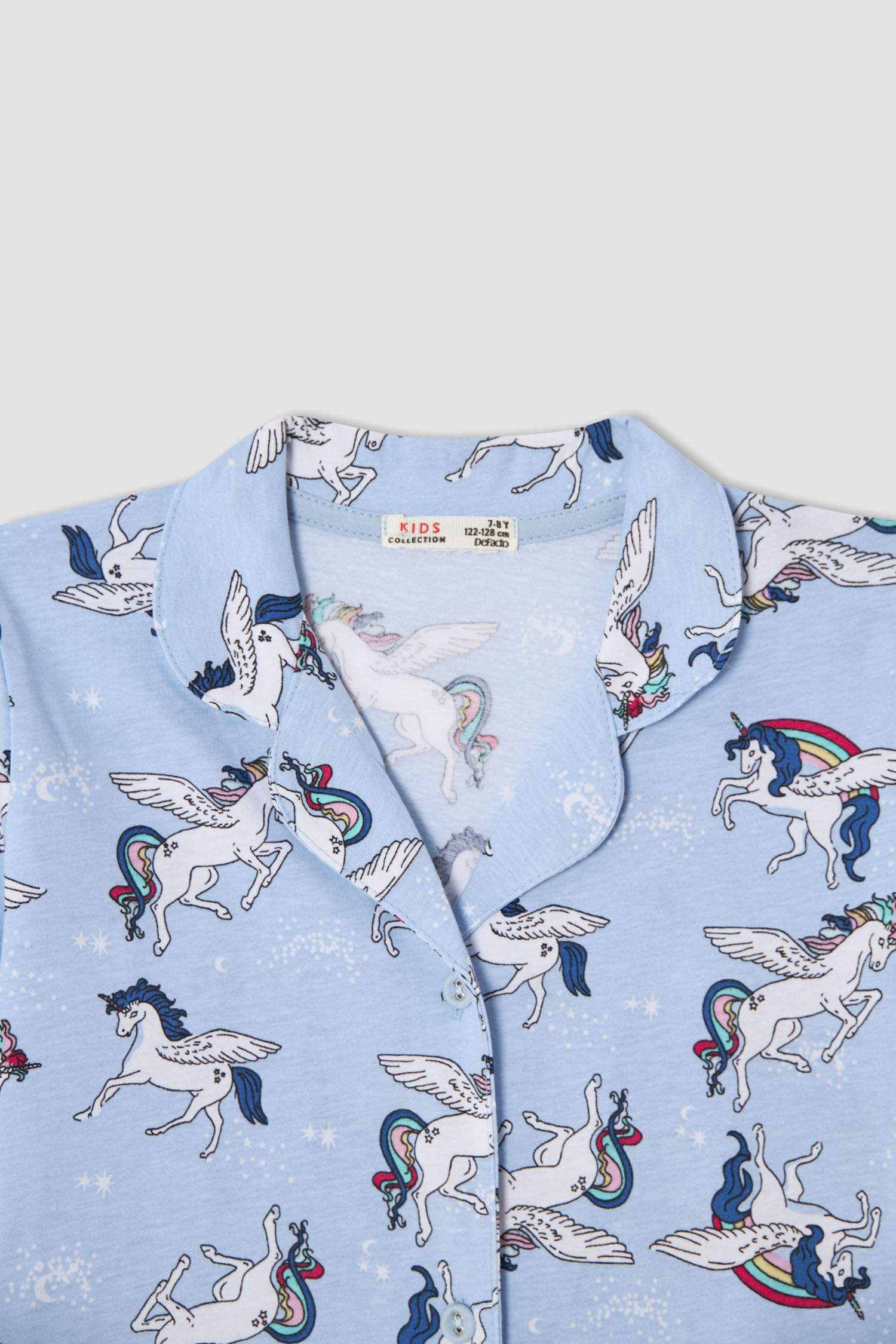Kız Çocuk Unicorn Desenli Kısa Kollu Pijama Takımı