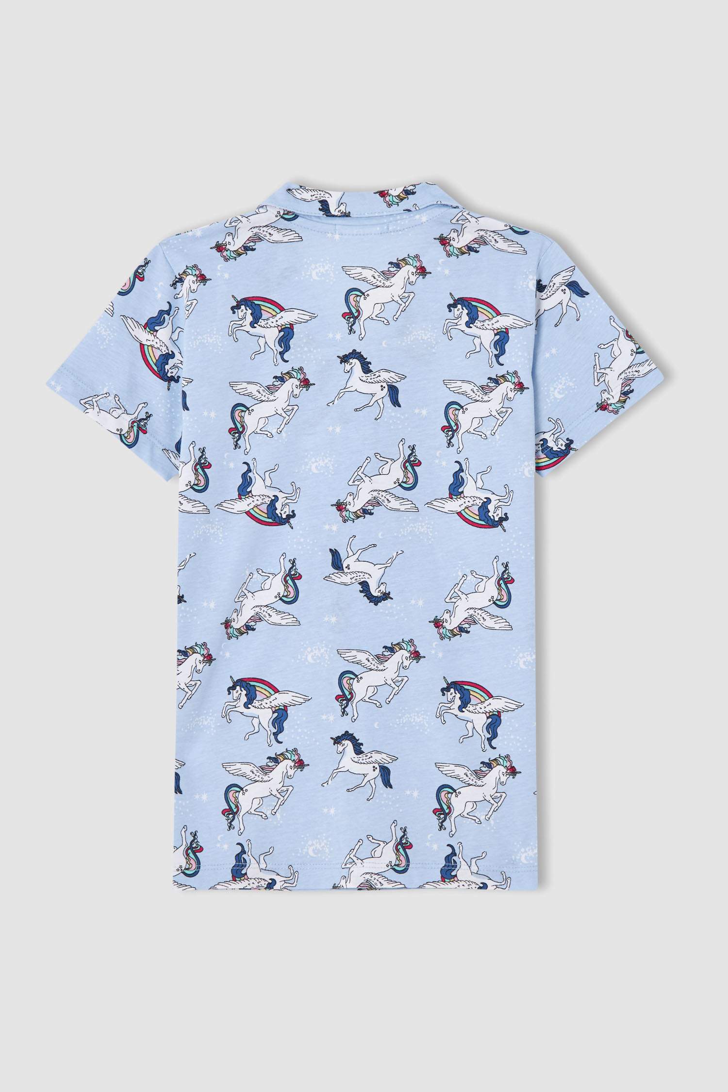 Kız Çocuk Unicorn Desenli Kısa Kollu Pijama Takımı