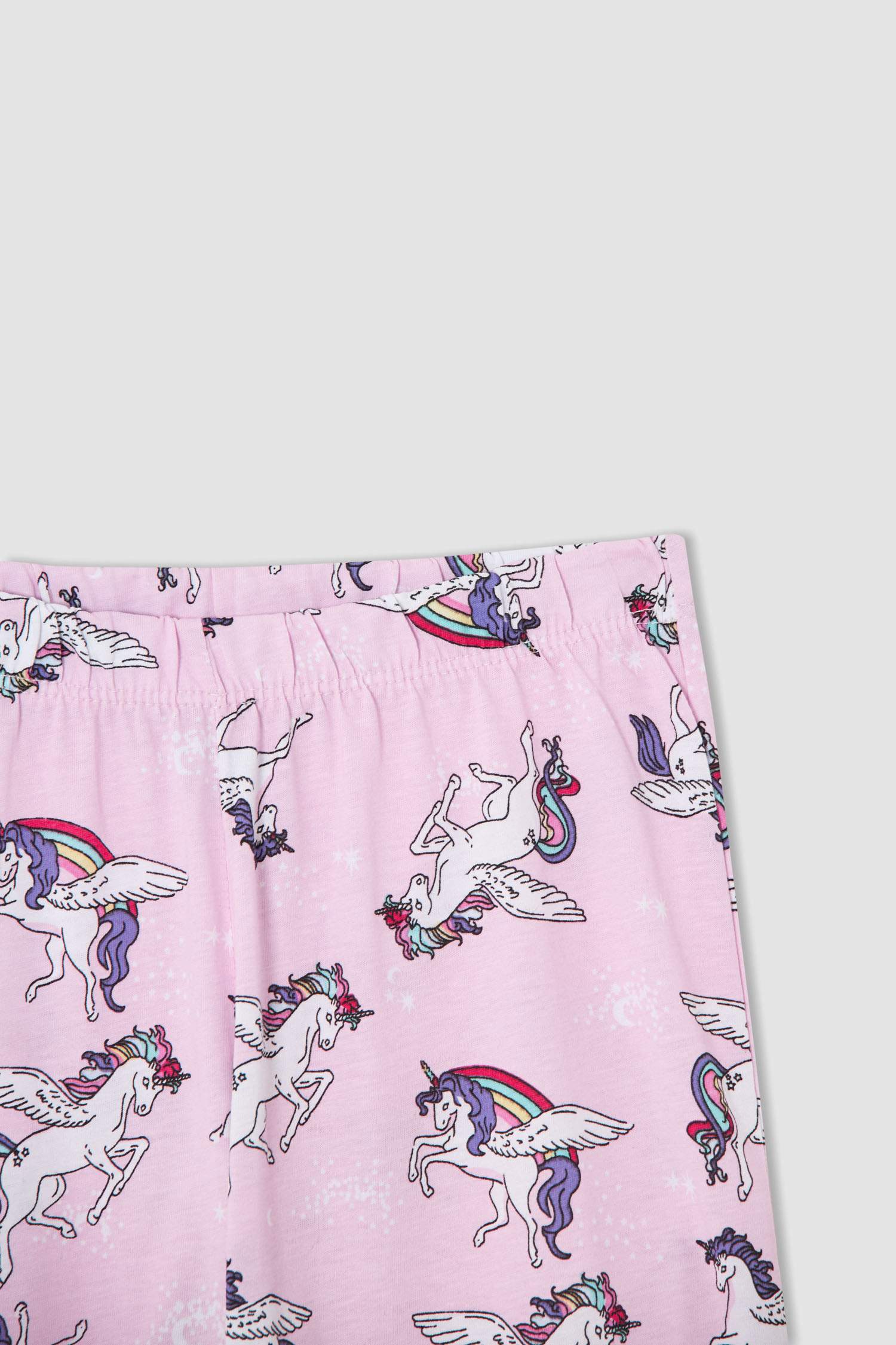 Kız Çocuk Unicorn Desenli Kısa Kollu Pijama Takımı
