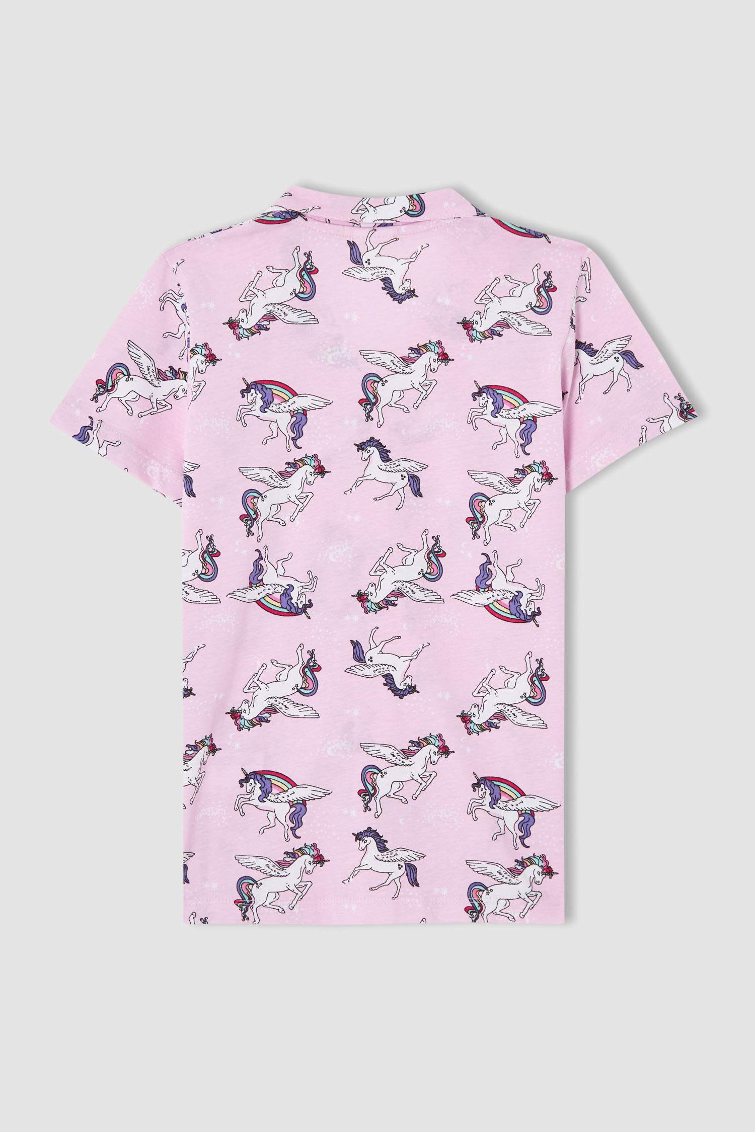 Kız Çocuk Unicorn Desenli Kısa Kollu Pijama Takımı