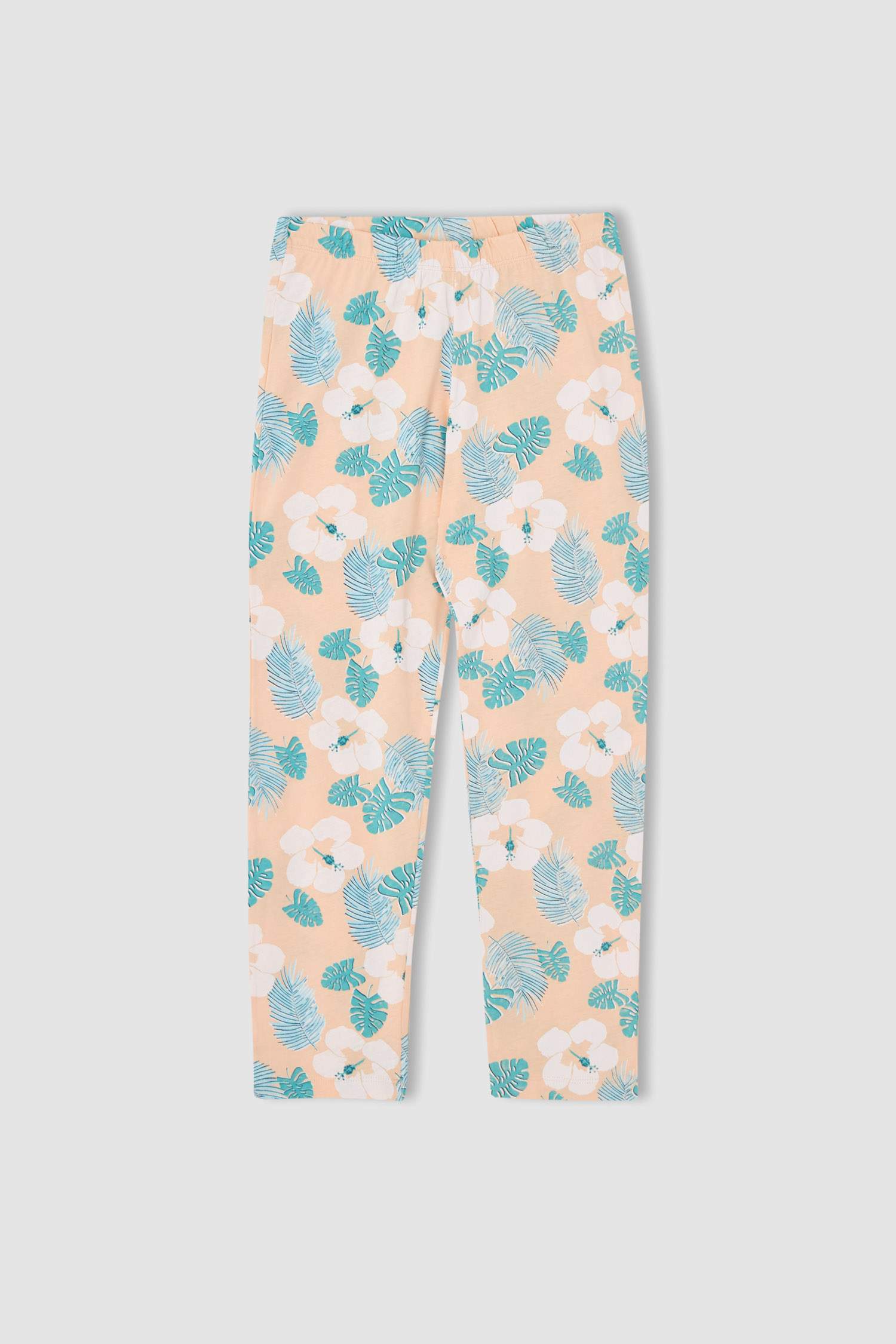 Kız Çocuk Çiçek Desenli Kısa Kollu Pijama Takımı