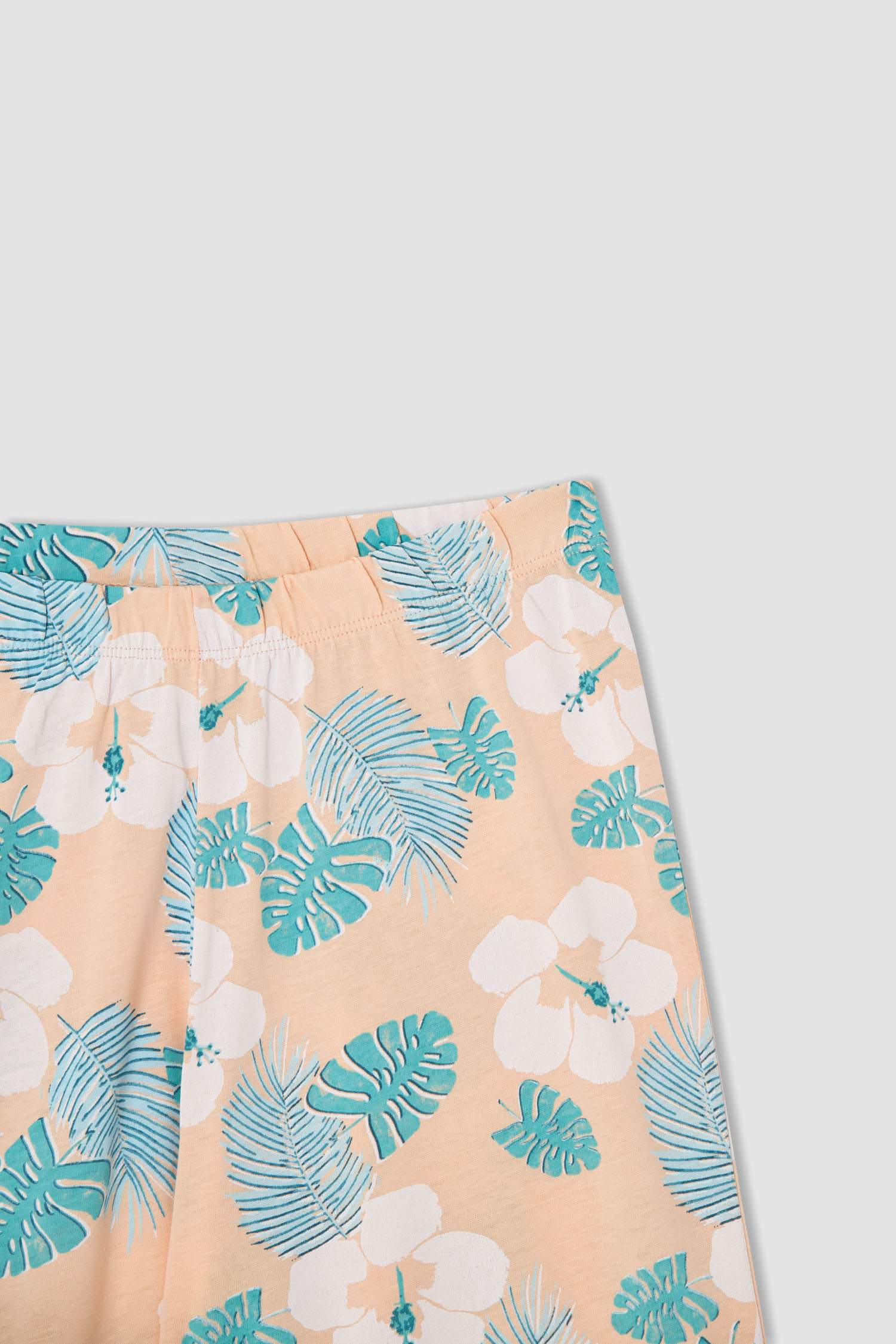 Kız Çocuk Çiçek Desenli Kısa Kollu Pijama Takımı