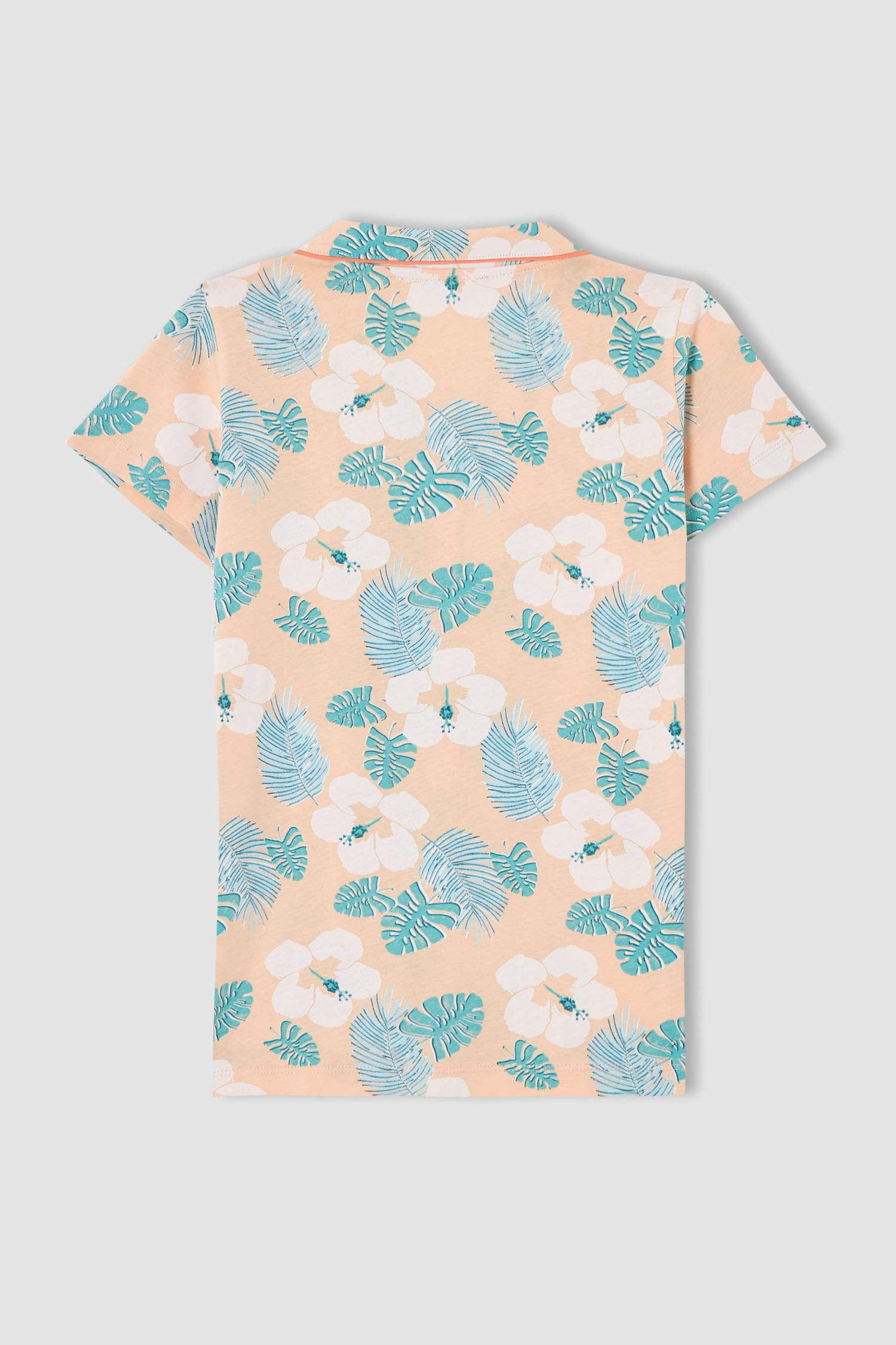 Kız Çocuk Çiçek Desenli Kısa Kollu Pijama Takımı