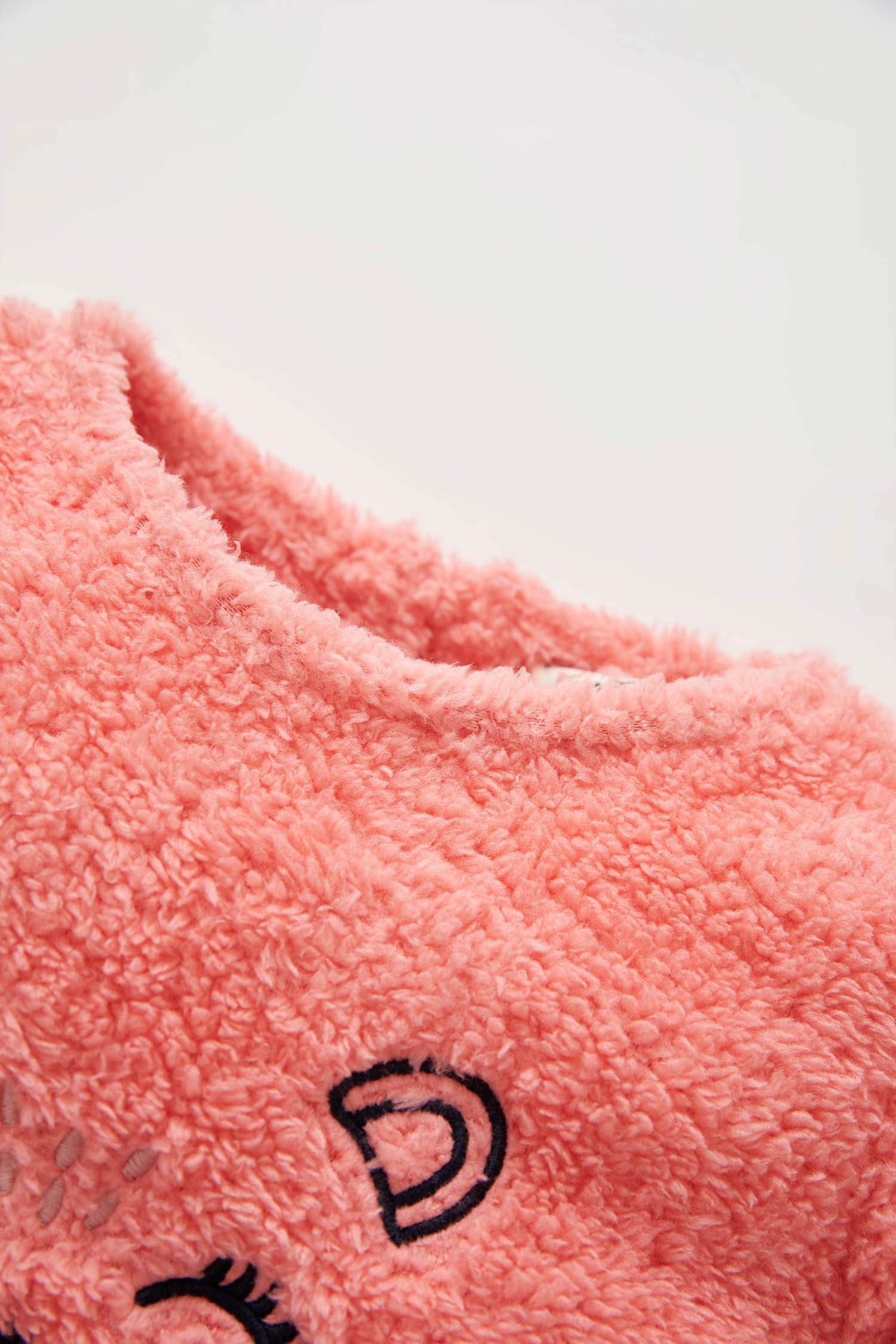 Kız Bebek Regular Fit Bisiklet Yaka Uzun Kollu Pelüş Isı Yalıtımlı Warmtech 2'li Pijama Takım