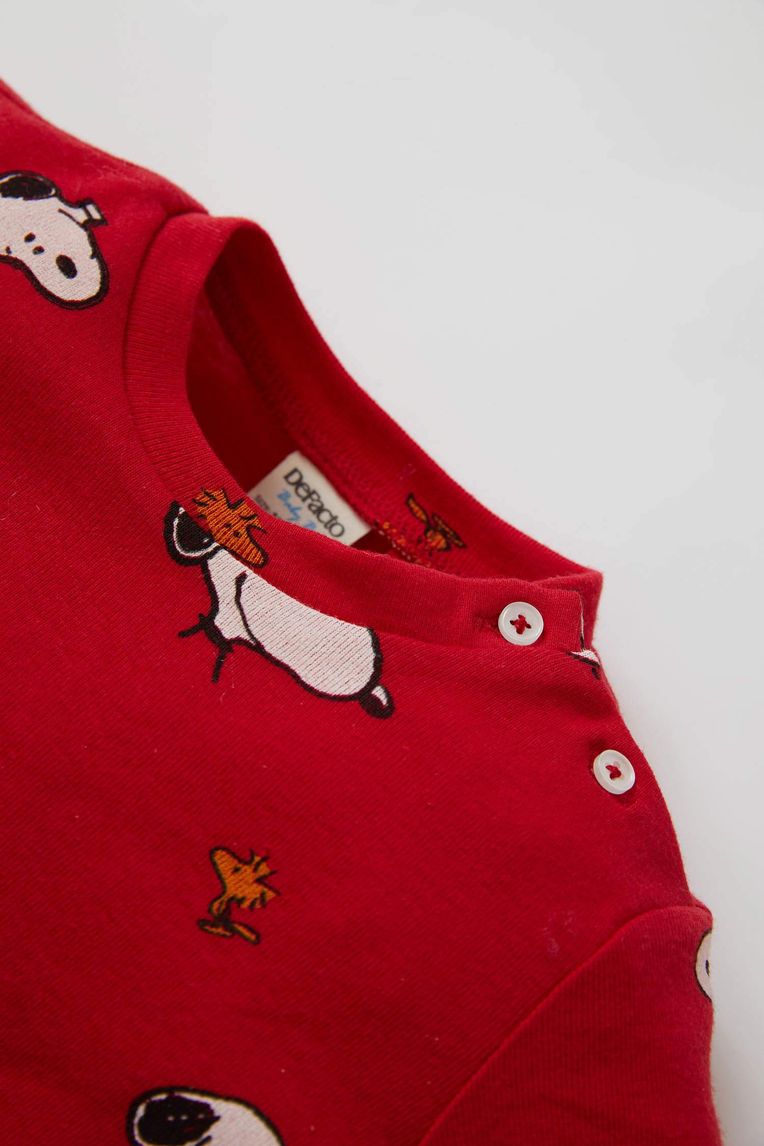 Erkek Bebek Snoopy Lisanlı Uzun Kollu Pamuklu Pijama Takım