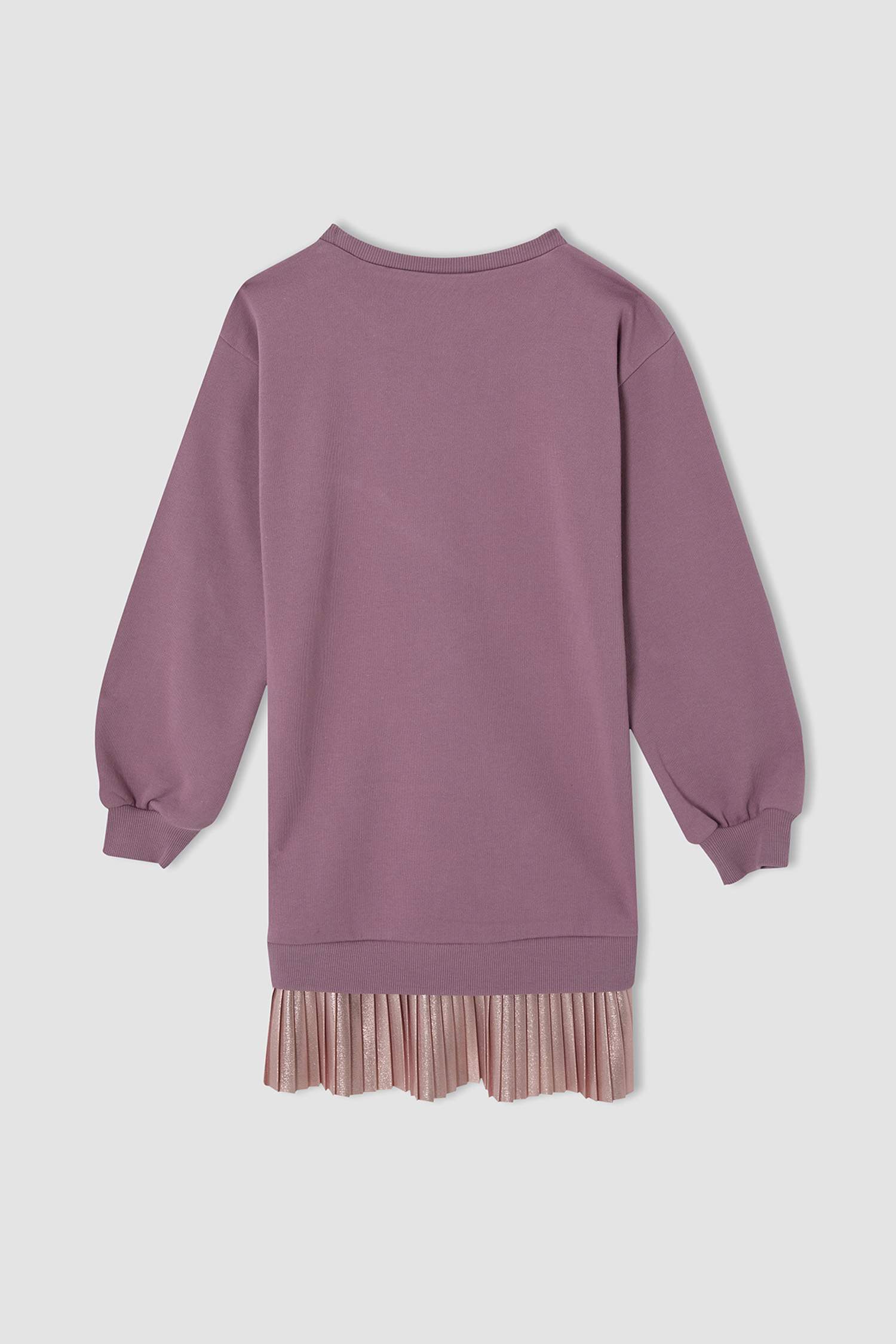 Kız Çocuk Barbie Lisanslı Bisiklet Yaka Uzun Kollu Sweat Elbise