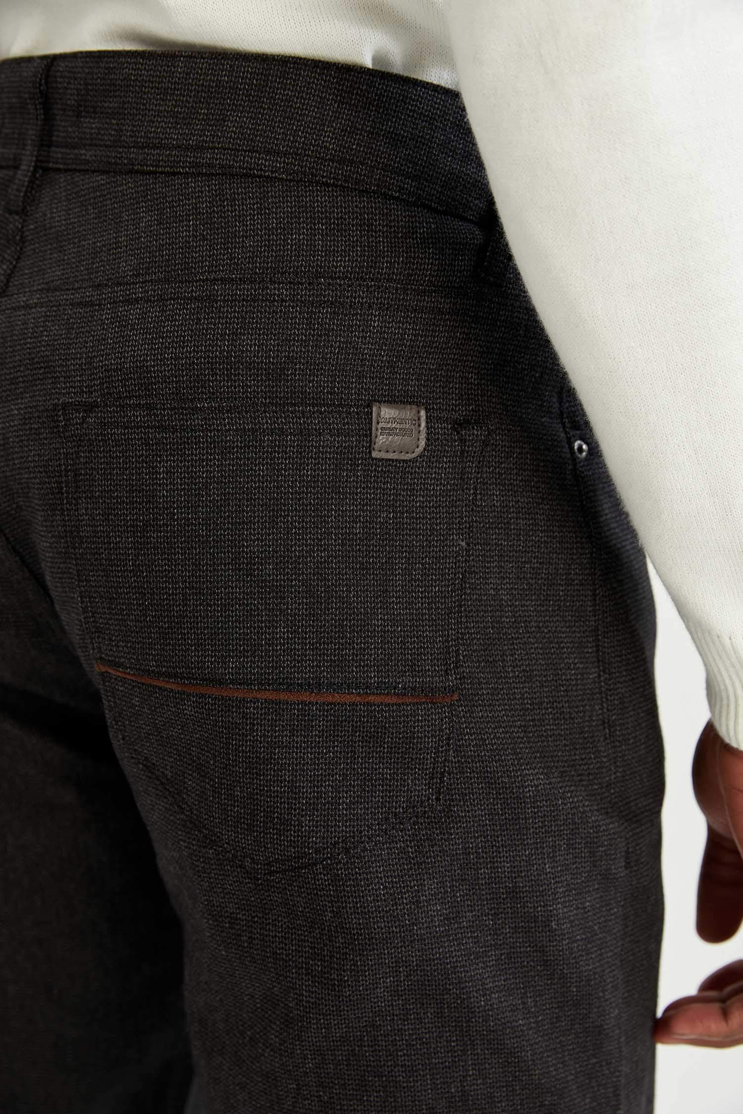 Regular Fit Yün Görünümlü Chino Pantolon
