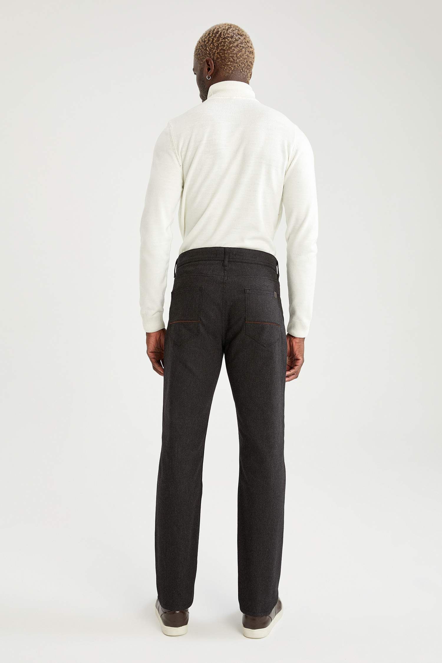 Regular Fit Yün Görünümlü Chino Pantolon