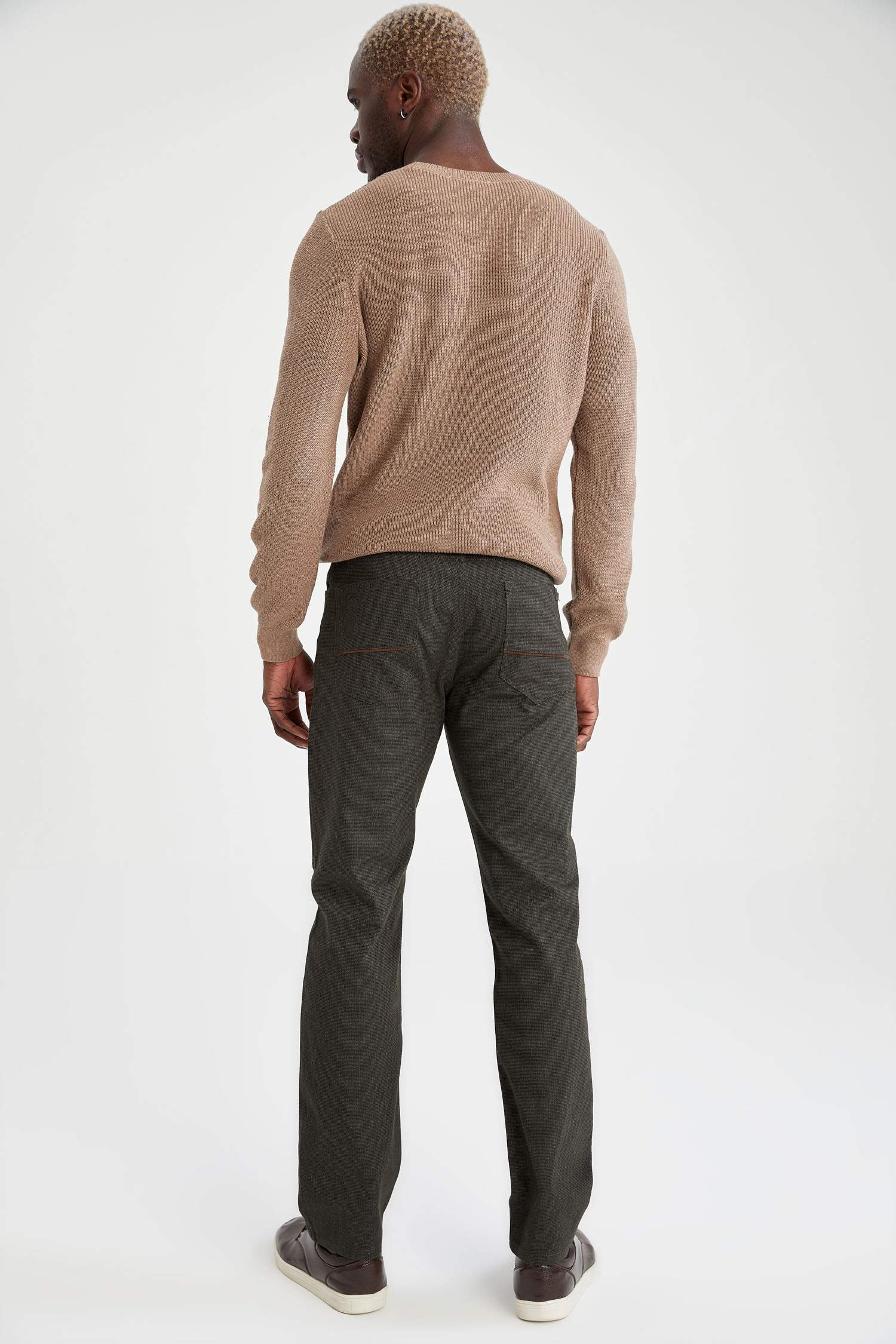 Regular Fit Yün Görünümlü Chino Pantolon