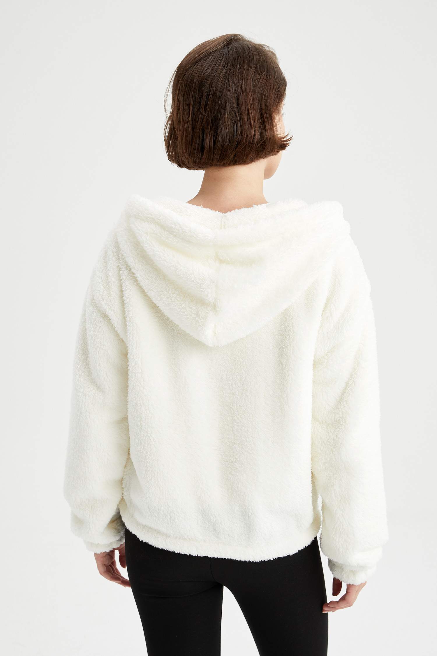 Regular Fit Fermuarlı Pelüş Sweat Hırka