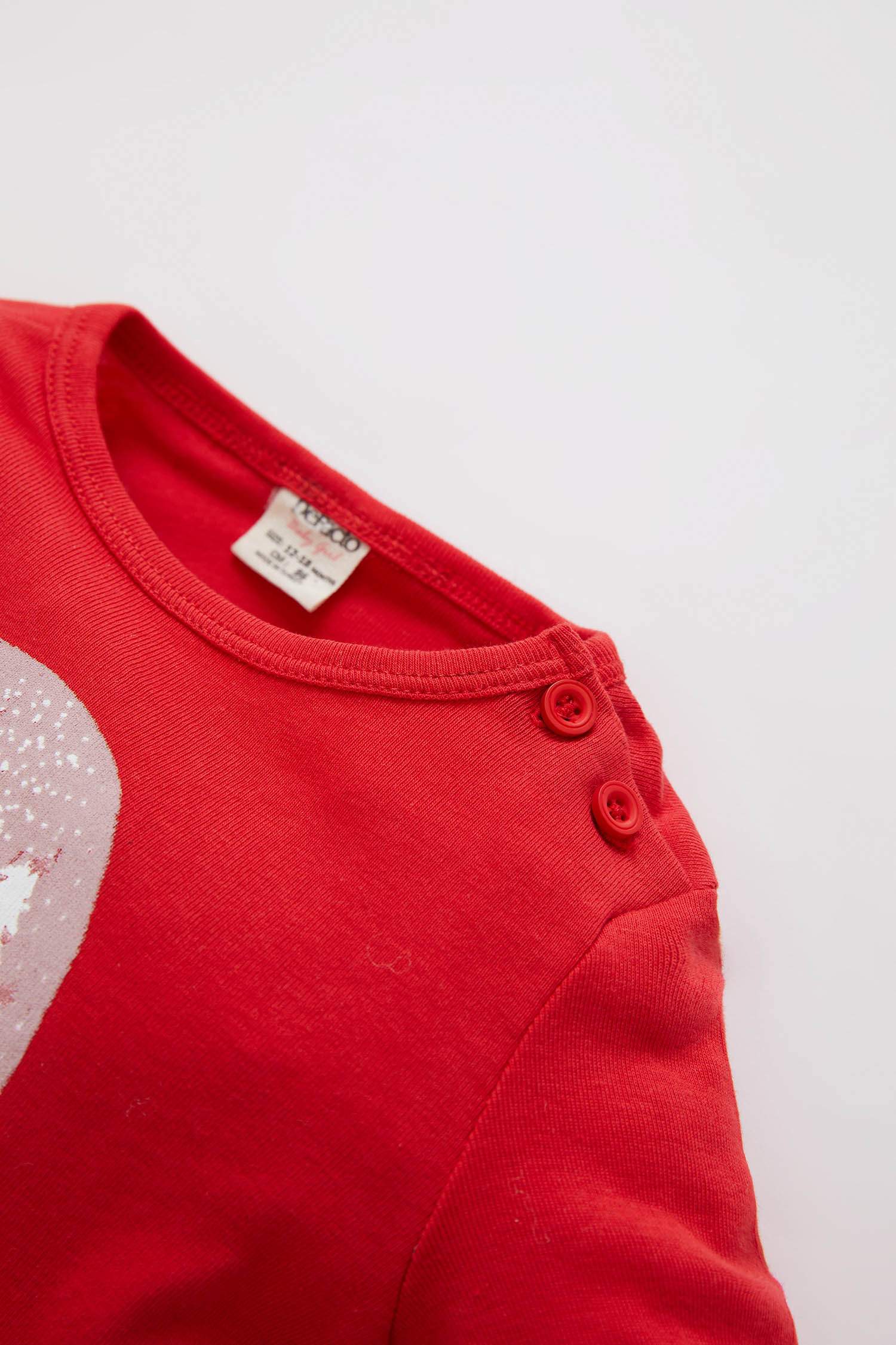 Kız Bebek Yılbaşı Temalı Uzun Kollu Pijama Takım