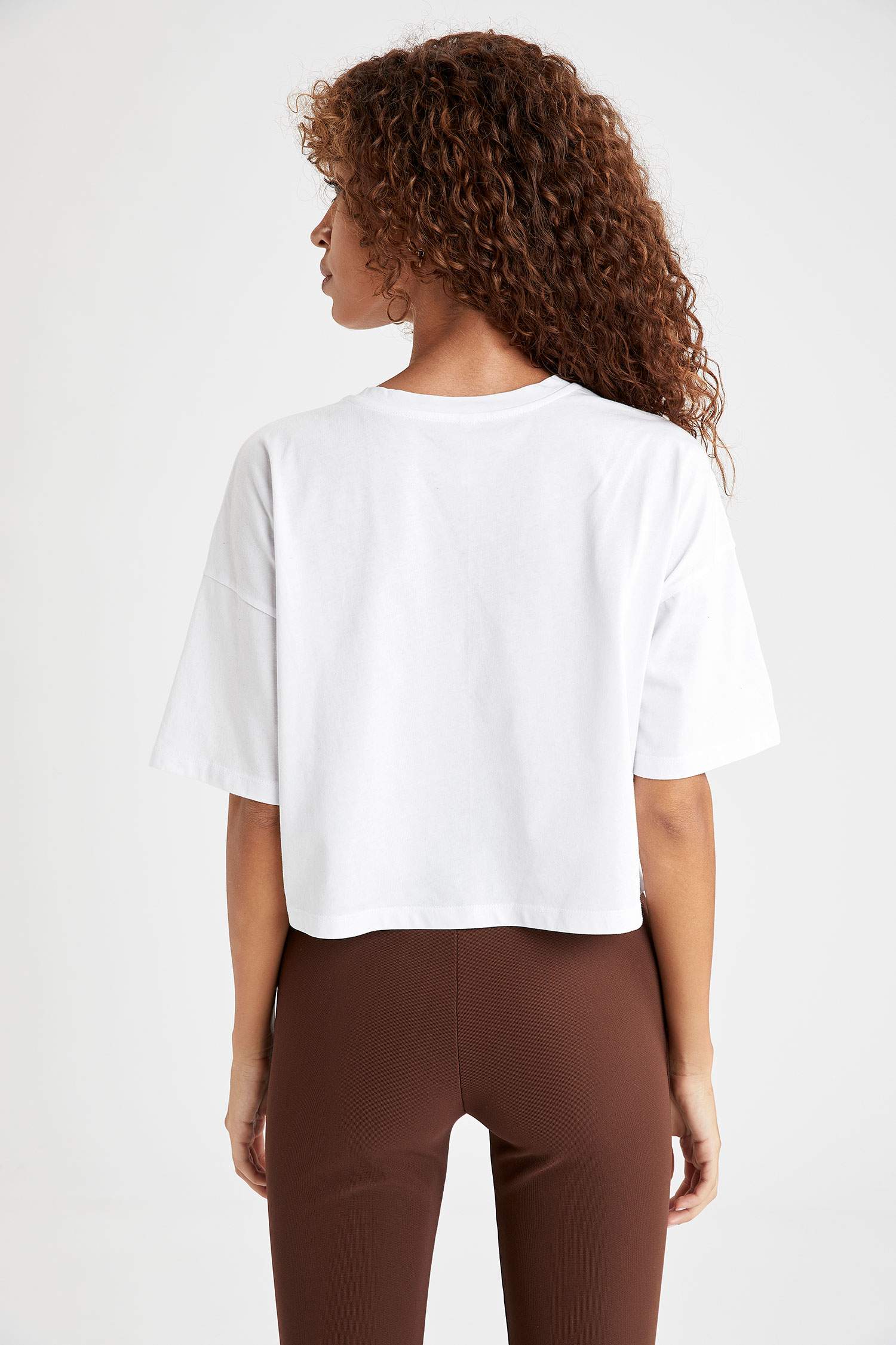 New York Yazı Baskılı Pamuklu Oversize Fit Kısa Kollu Tişört