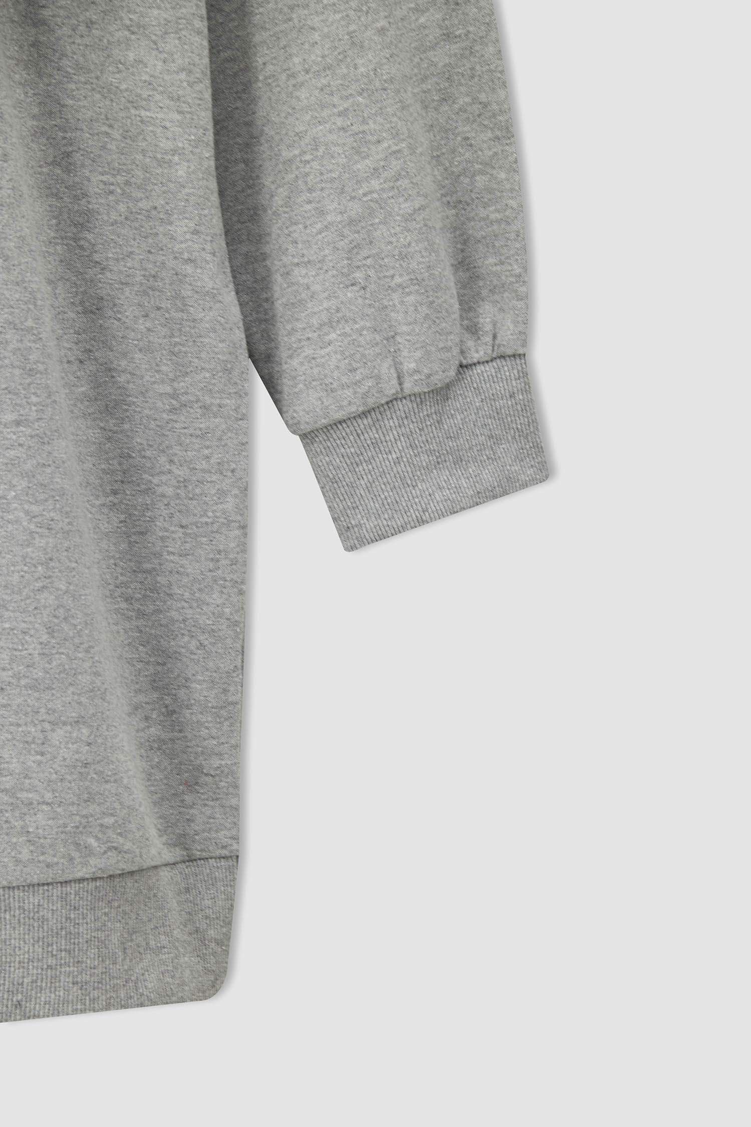 Kapüşonlu Kanguru Cepli Relax Fit Büyük Beden Sweat Tunik