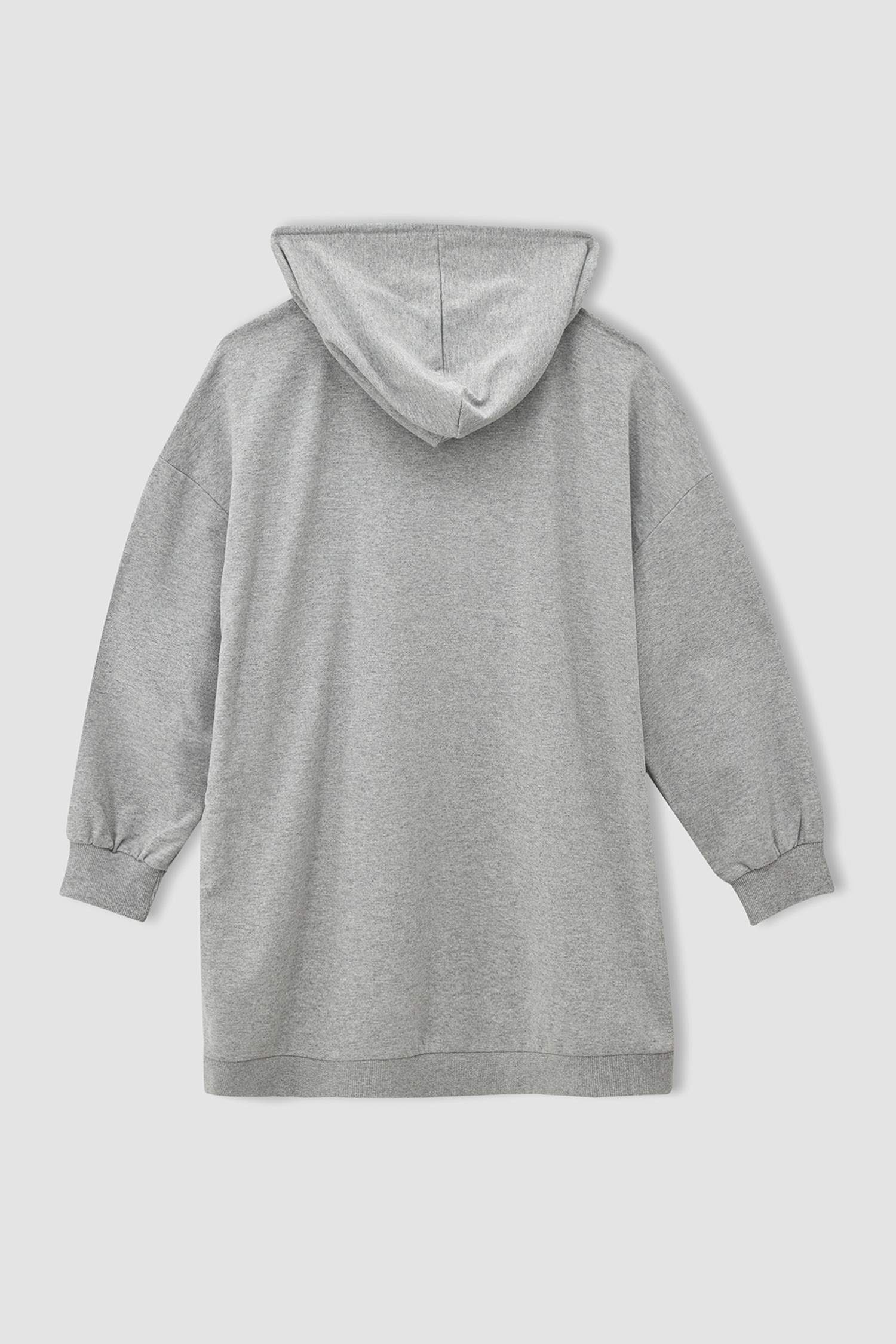 Kapüşonlu Kanguru Cepli Relax Fit Büyük Beden Sweat Tunik