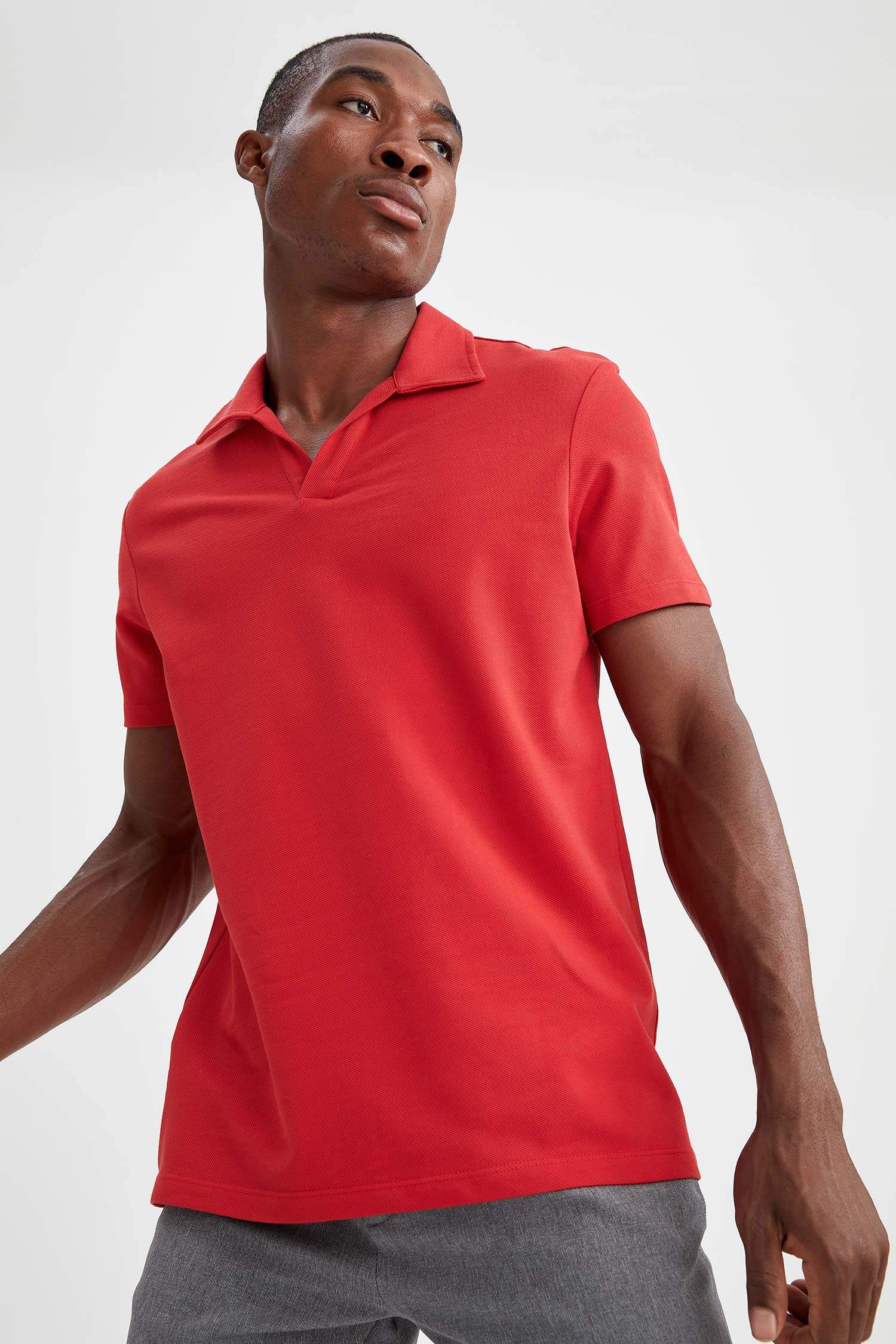 Modern Fit Polo Yaka Basic Kısa Kollu Tişört