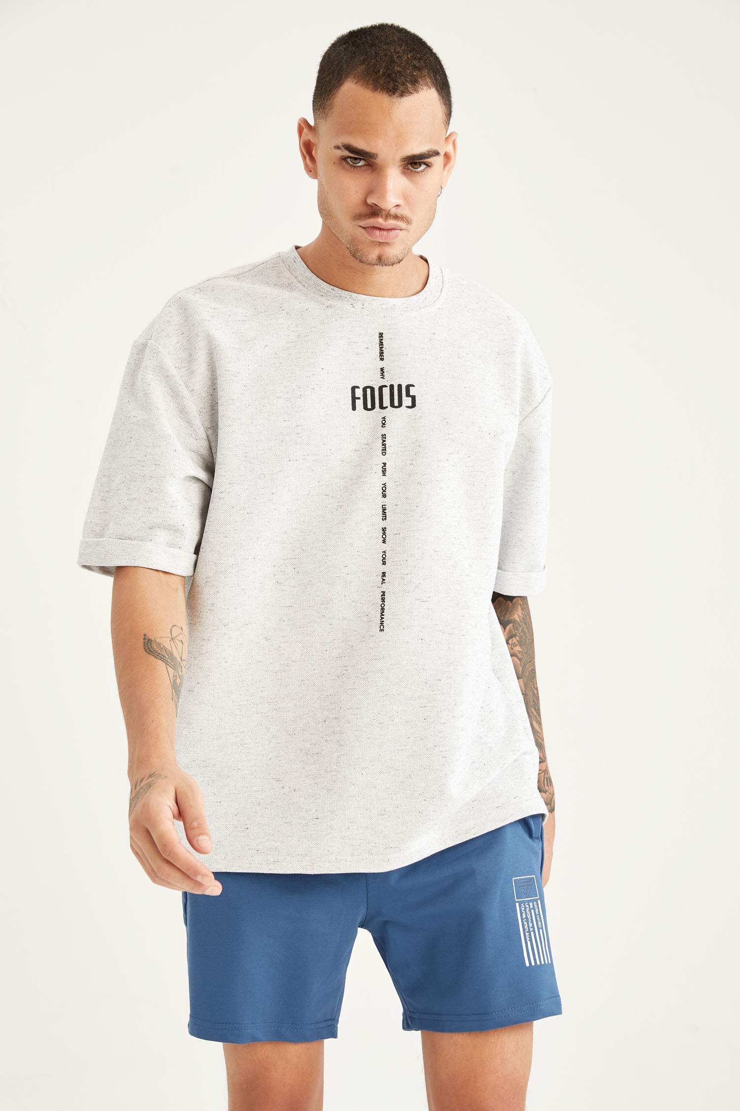 Slim Fit Beli Bağcıklı Spor Şort