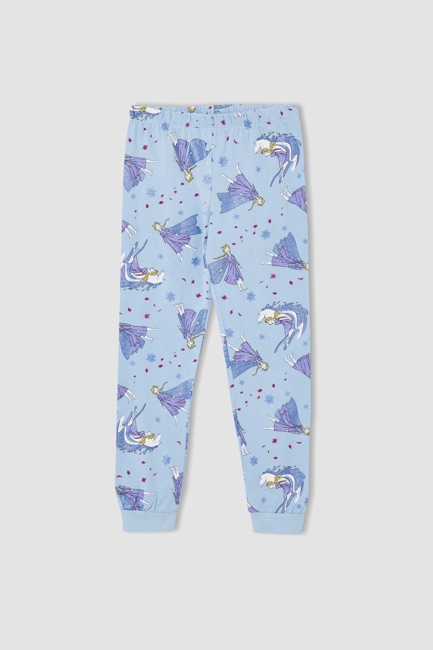 Kız Çocuk Frozen Lisanslı Pamuklu Uzun Kollu Pijama Takımı